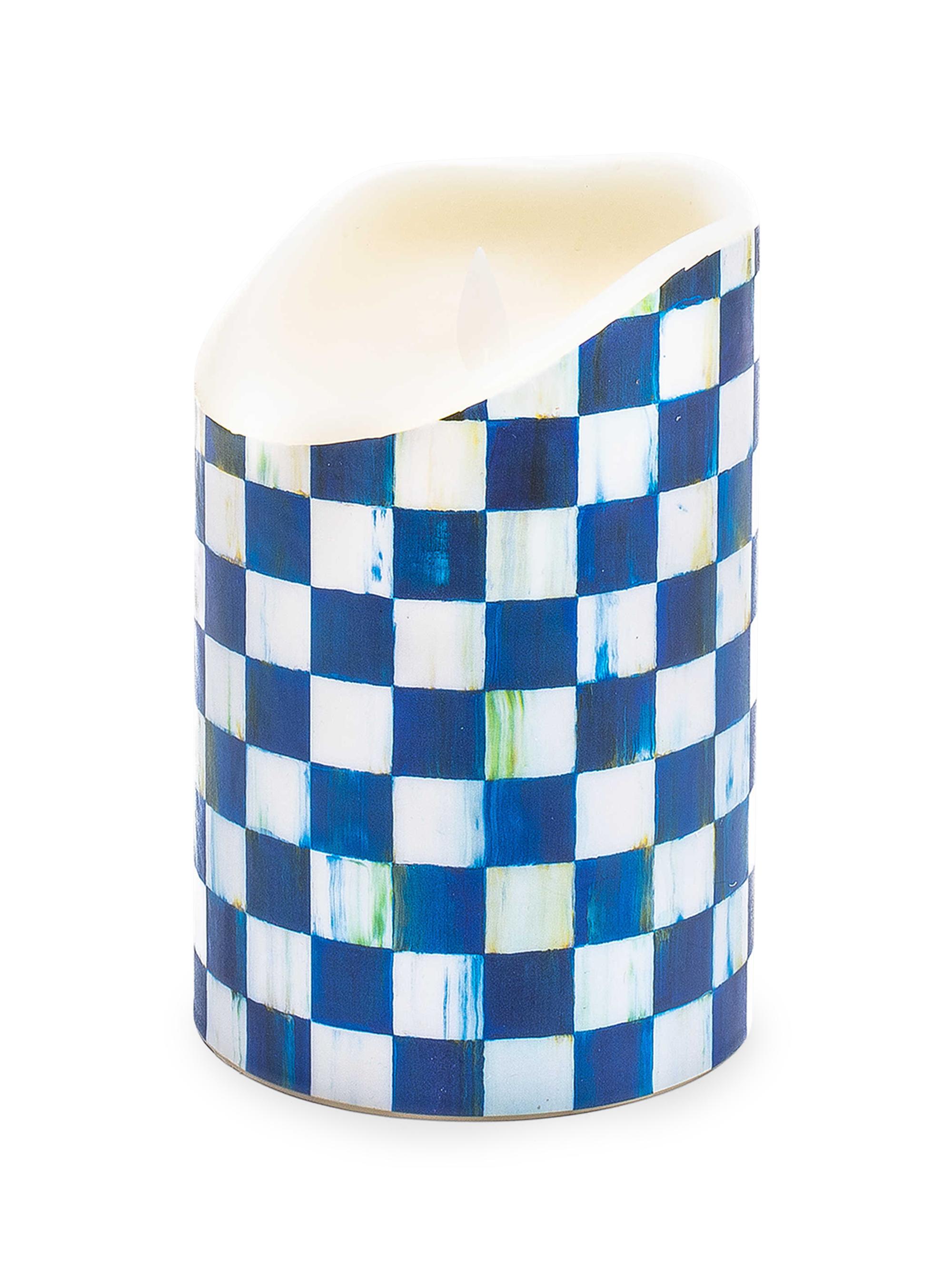 MacKenzie-Childs Royal Check Flicker Pillar Candle