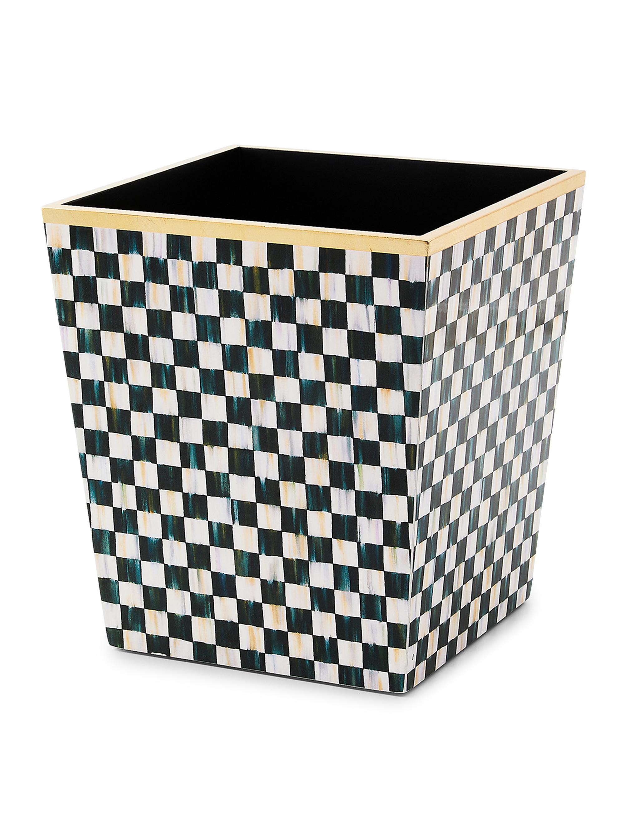 MacKenzie-Childs Courtly Check Lacquer Waste Bin