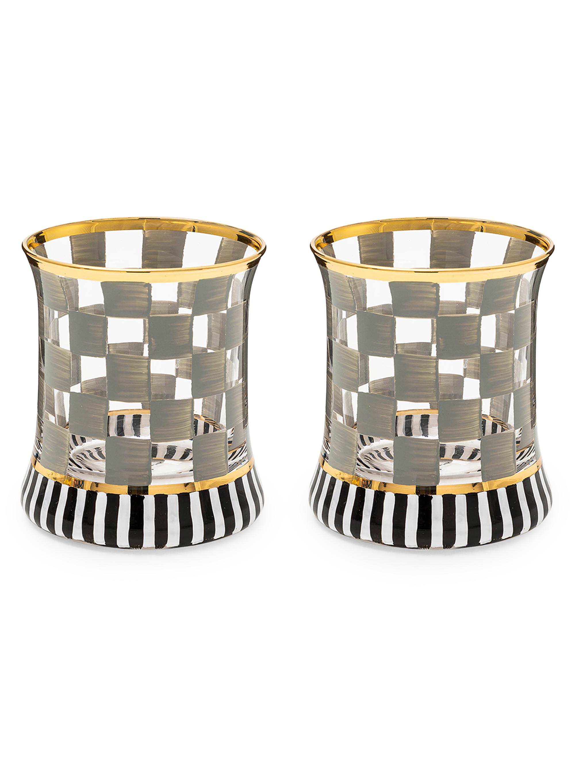 MacKenzie-Childs Carnival Sterling Glass Tumbler, Set of 2