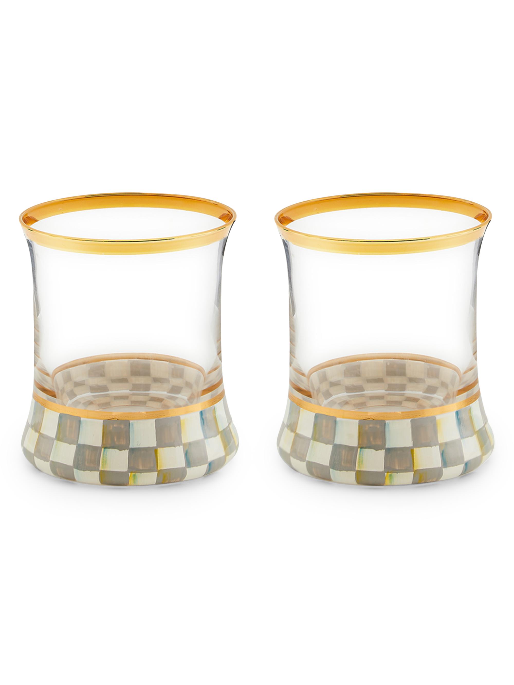 MacKenzie-Childs Sterling Check 2-Piece Tumbler Glass Set