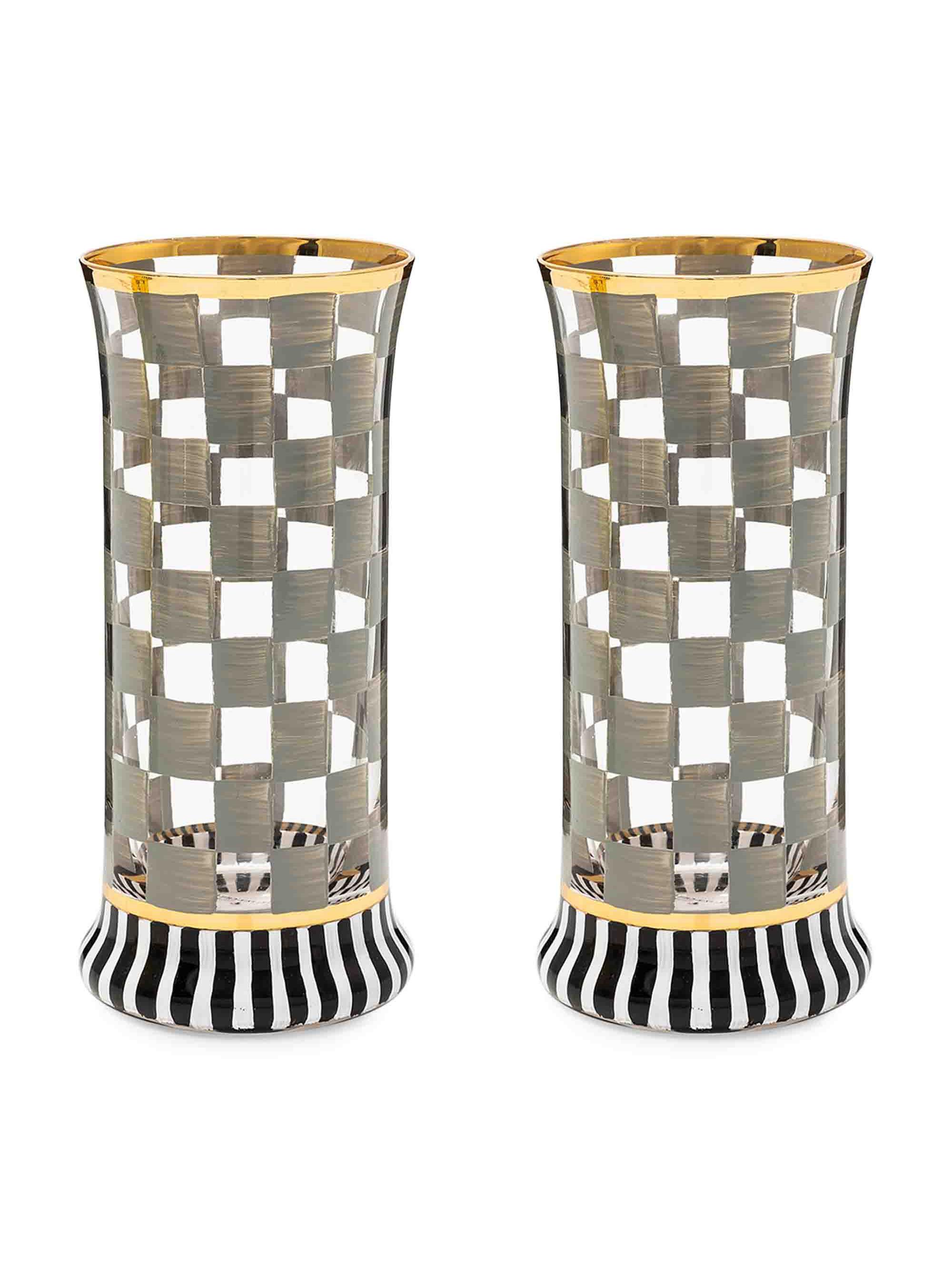 MacKenzie-Childs Carnival Sterling Highball Glass 2-Piece Set