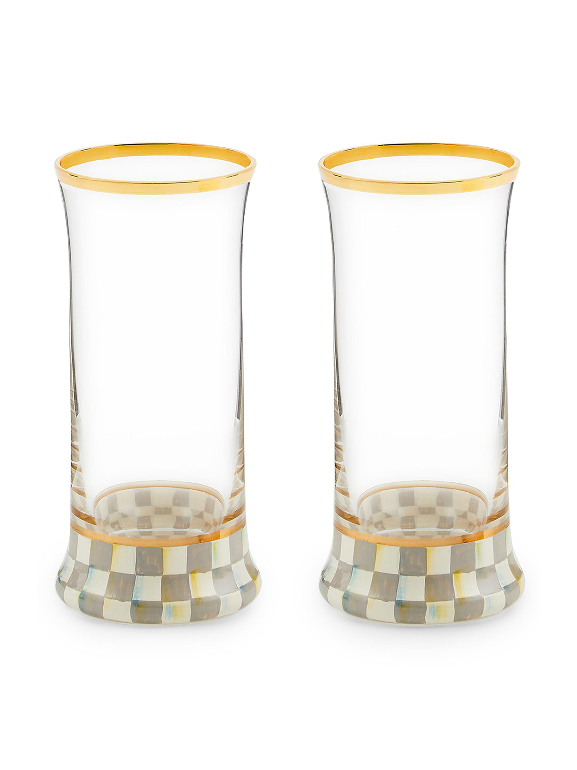 MacKenzie-Childs Sterling Check 2-Piece Highball Glass Set