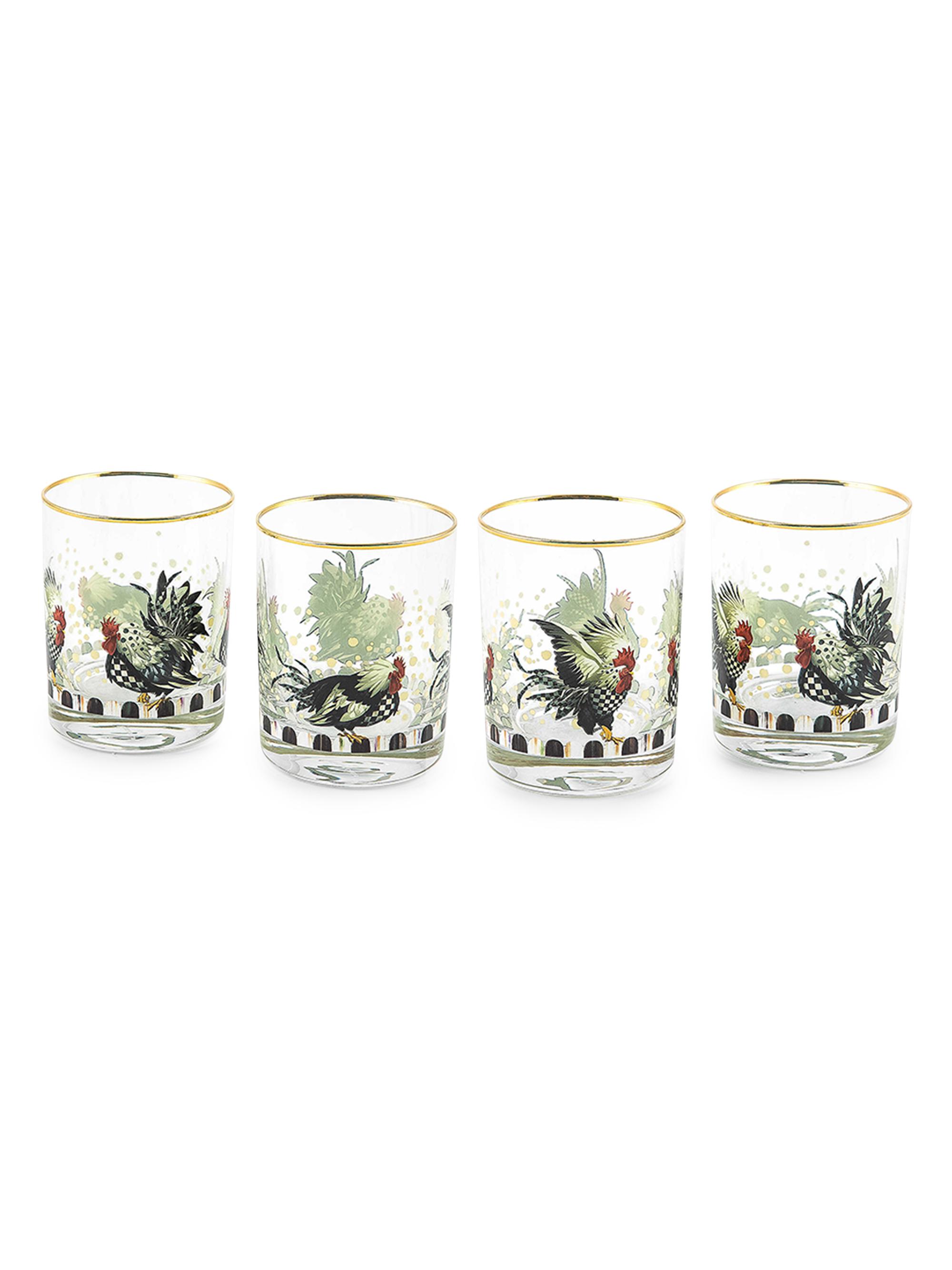 MacKenzie-Childs Henhouse 4-Piece Tumbler Set