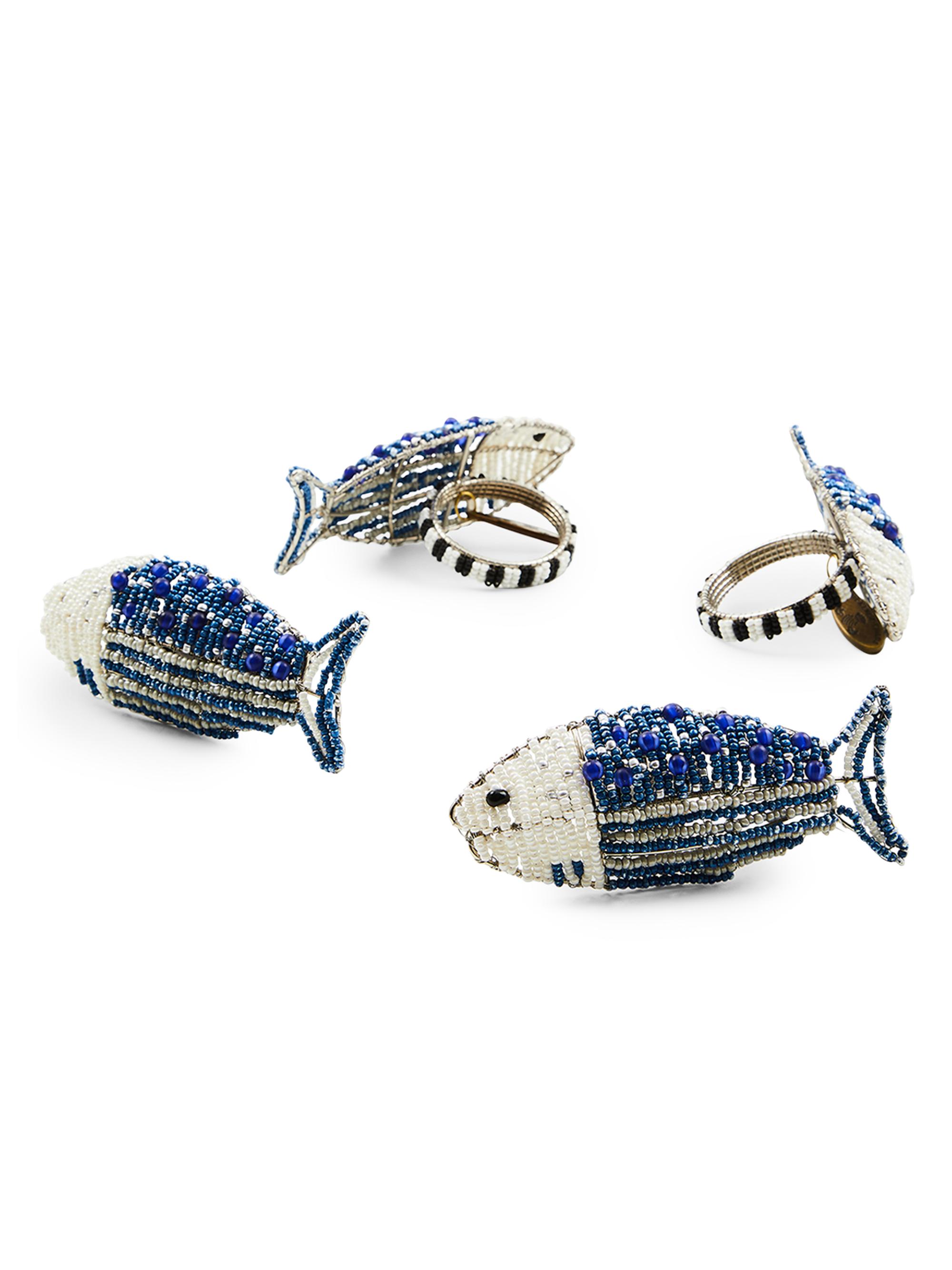 MacKenzie-Childs Go Fish 4-Piece Napkin Ring Set