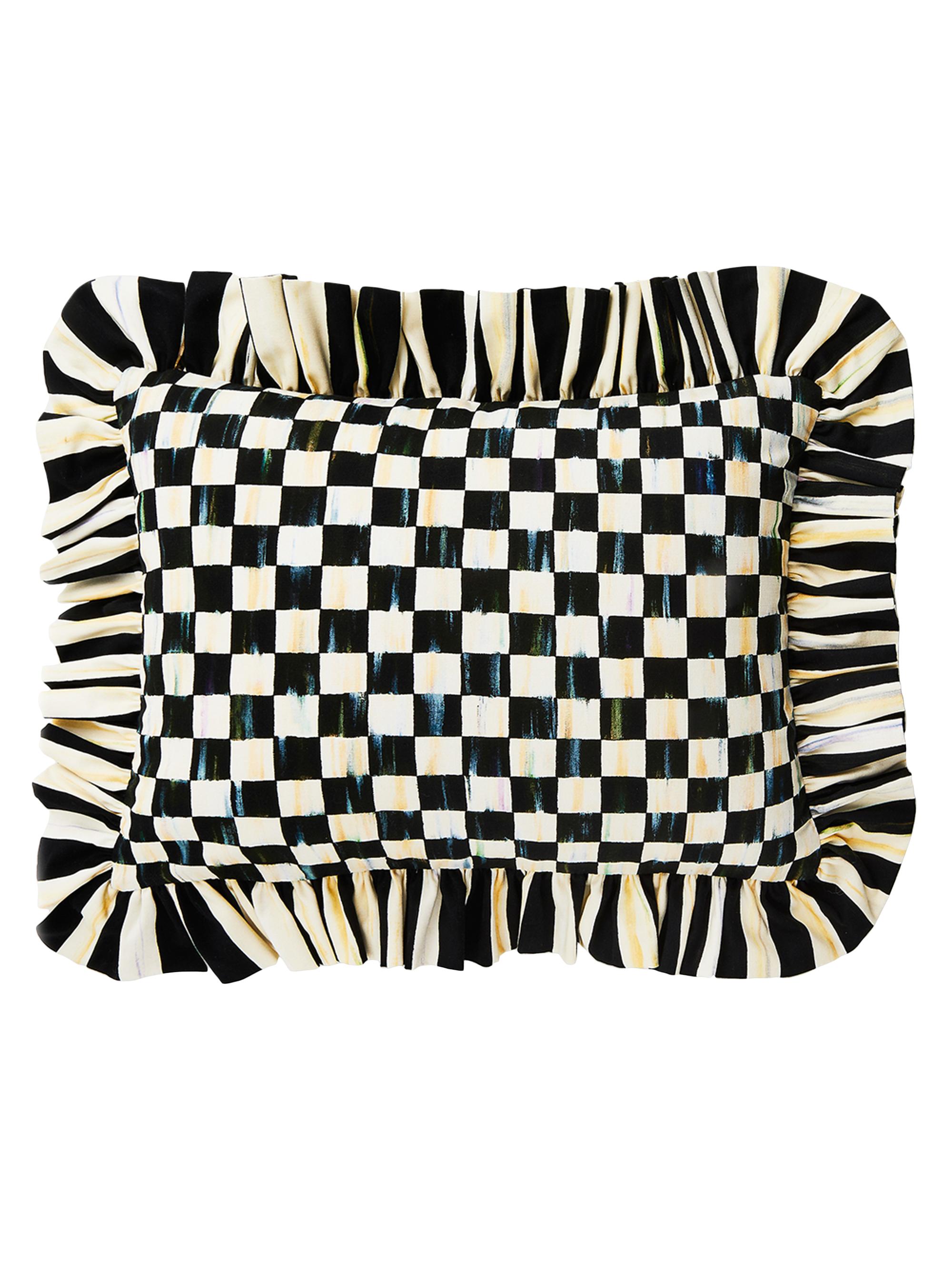 MacKenzie-Childs Courtly Check Ruffle Lumbar Pillow