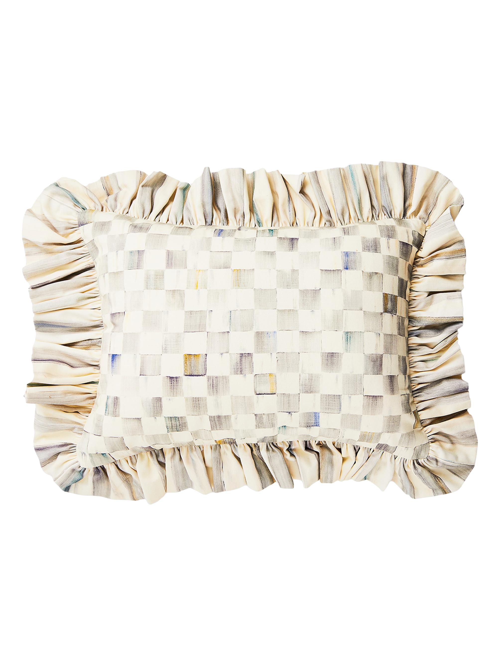 MacKenzie-Childs Sterling Check Ruffle Lumbar Pillow