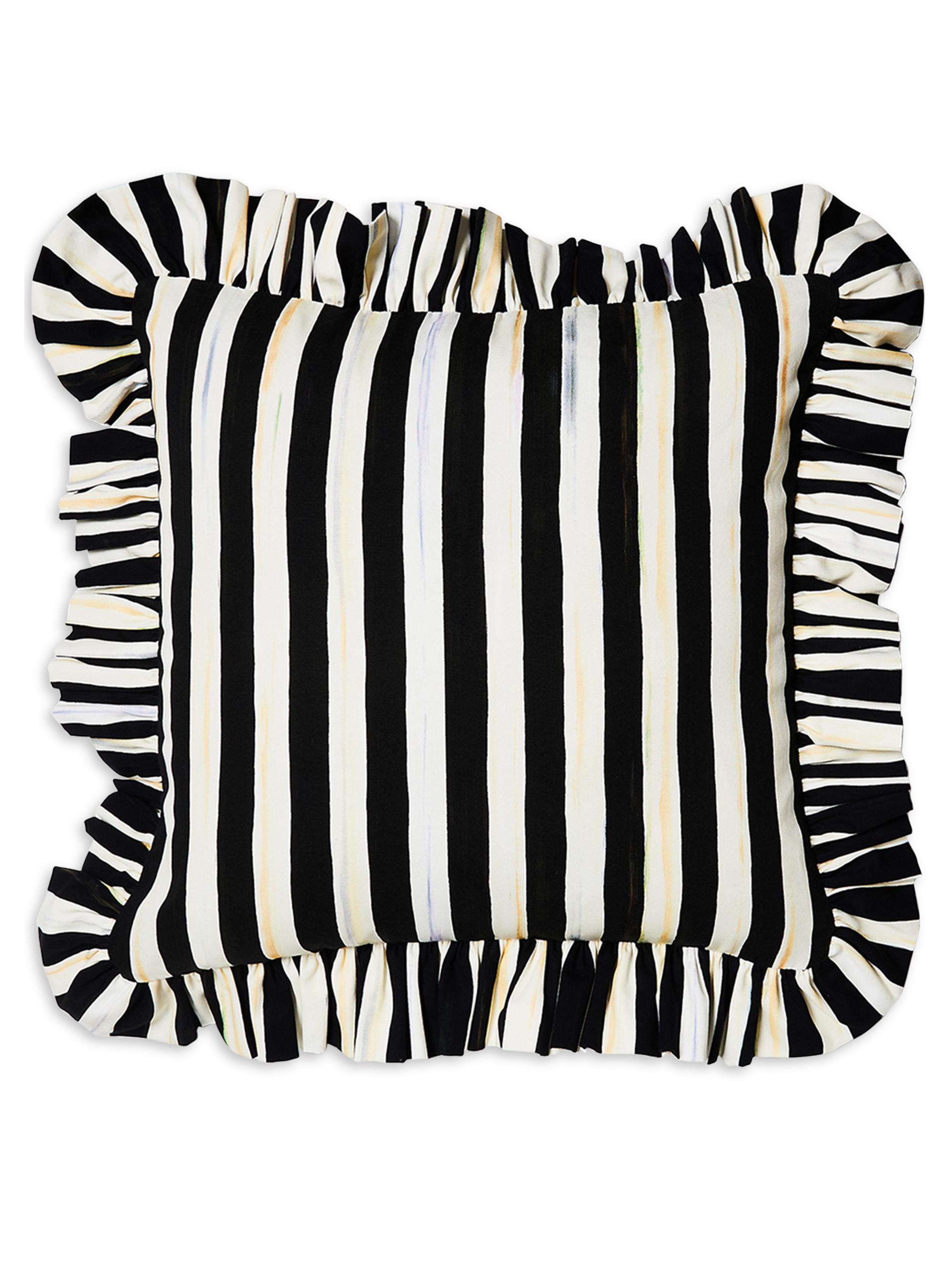 MacKenzie-Childs Courtly Check Ruffle Throw Pillow