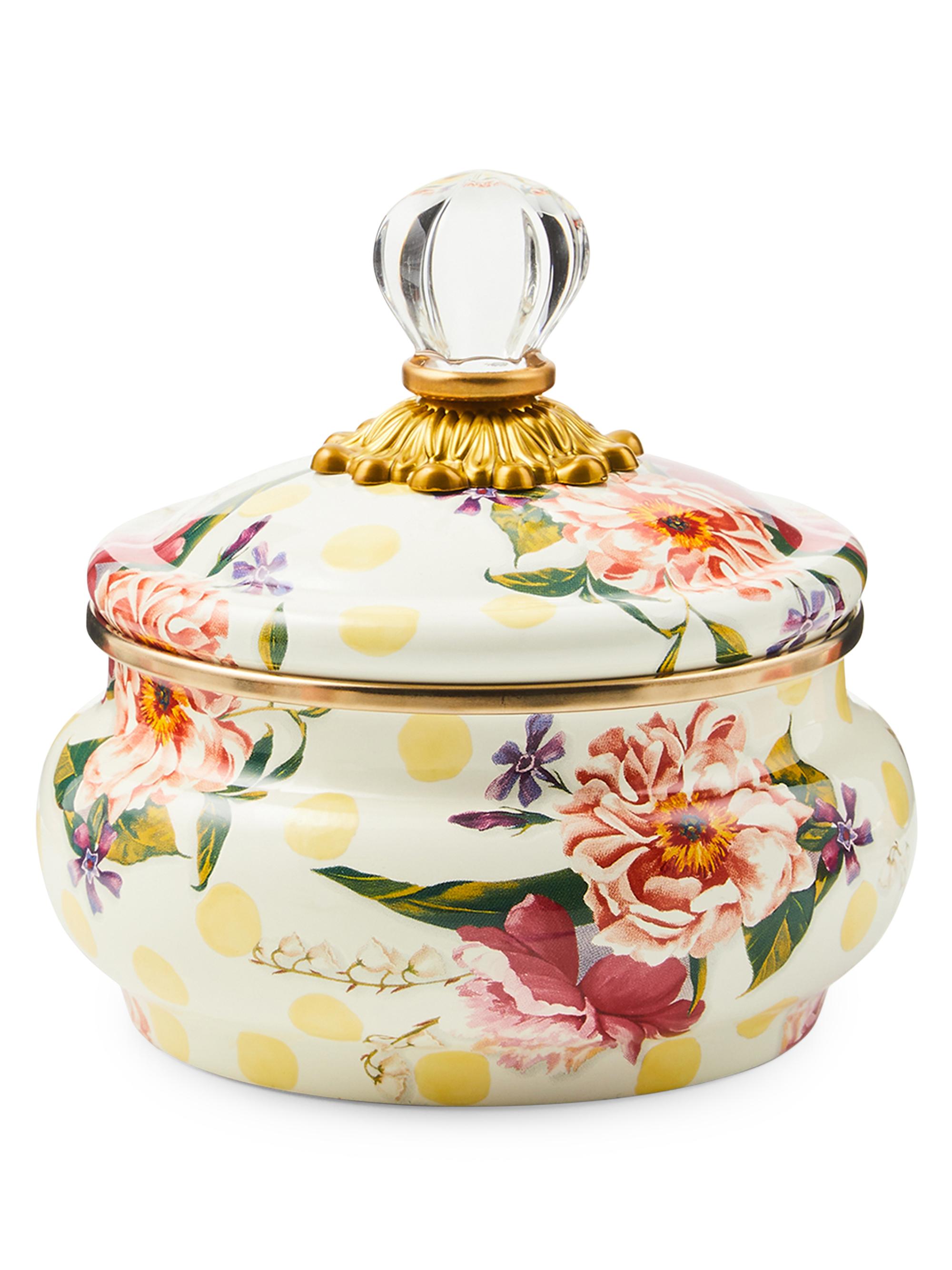 MacKenzie-Childs Wildflowers Yellow Squashed Pot