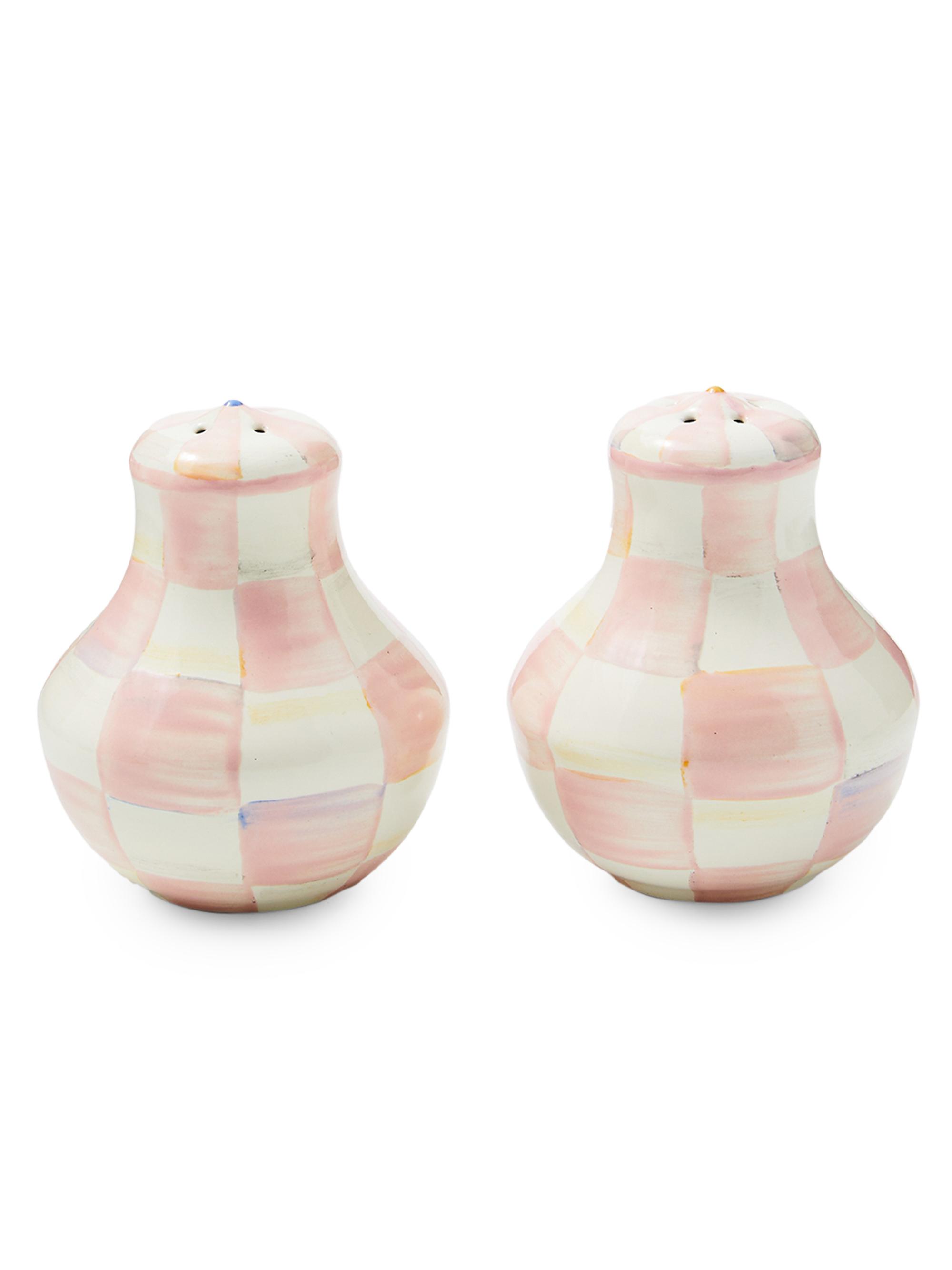 MacKenzie-Childs Rosy Check Small Salt & Pepper Shakers