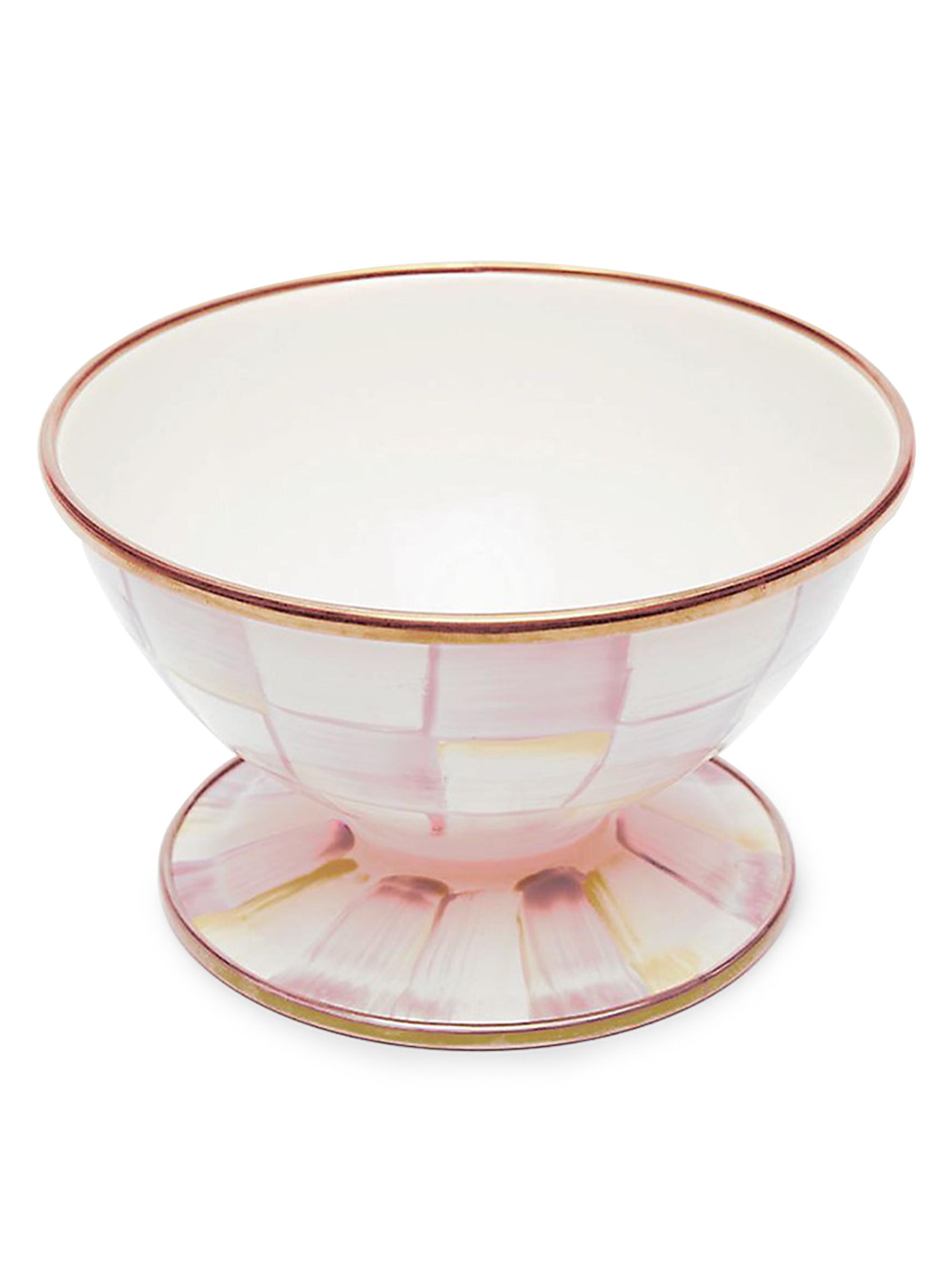 MacKenzie-Childs Rosy Check Enamel Ice Cream Dish