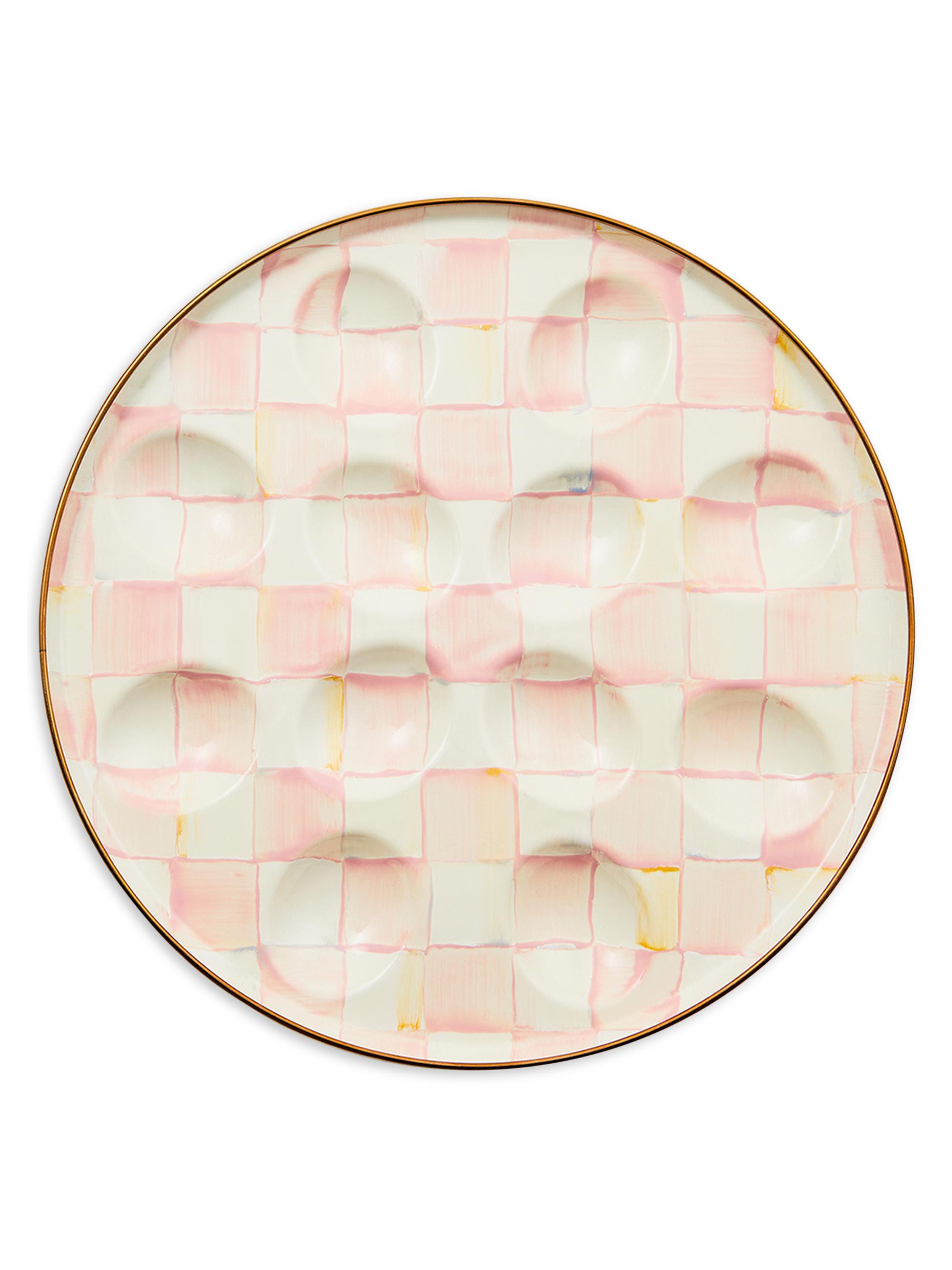 MacKenzie-Childs Rosy Check Egg Plate