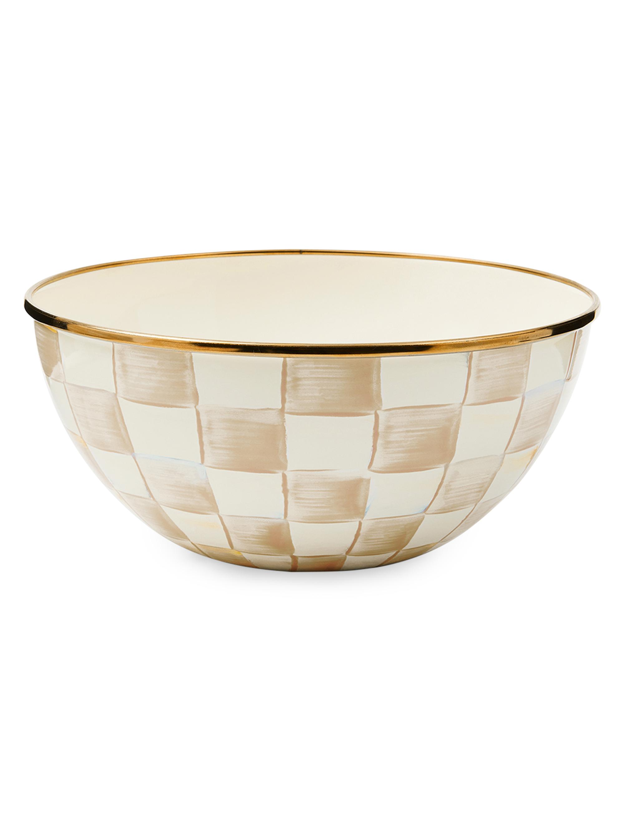 MacKenzie-Childs Small Mocha Check Everyday Bowl