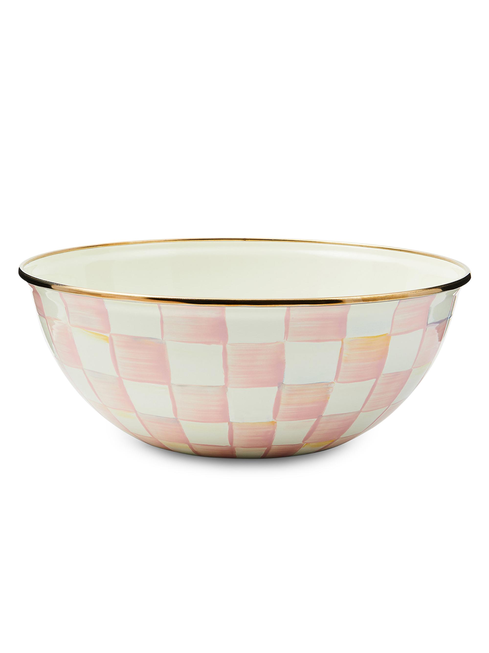 MacKenzie-Childs Medium Rosy Check Enamel Everyday Bowl