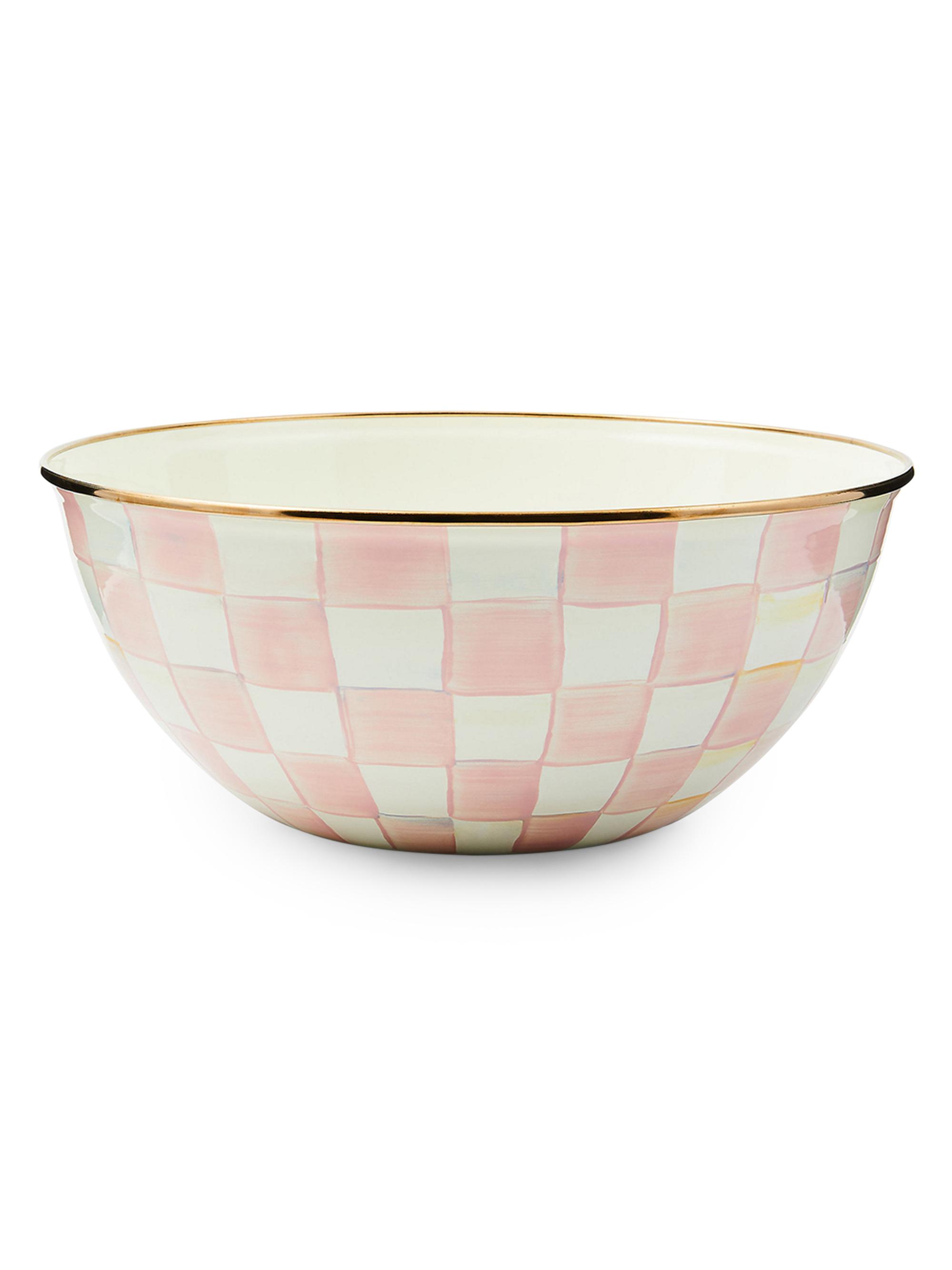 MacKenzie-Childs Large Rosy Check Enamel Everyday Bowl