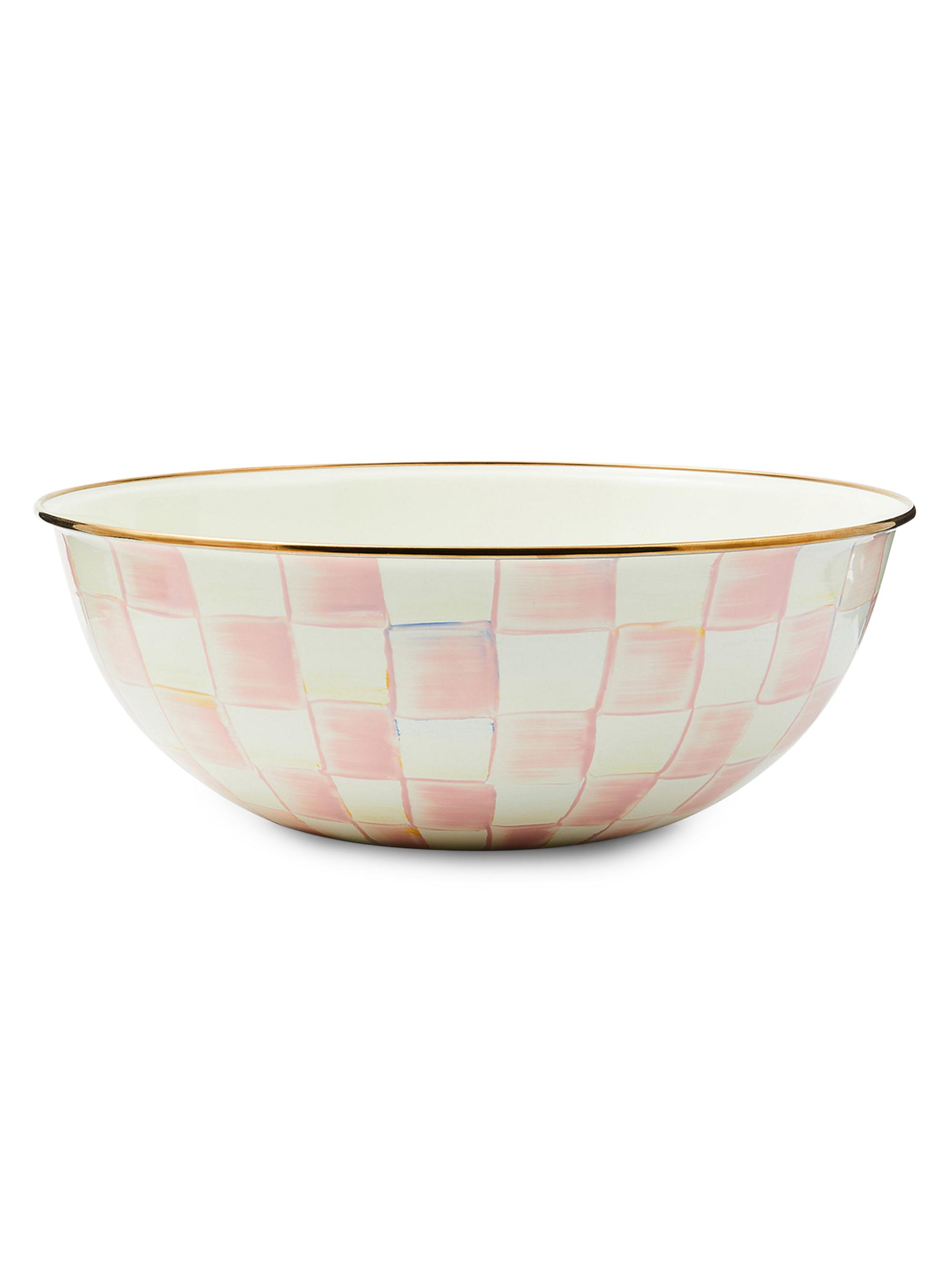 MacKenzie-Childs Extra-Large Rosy Check Enamel Everyday Bowl