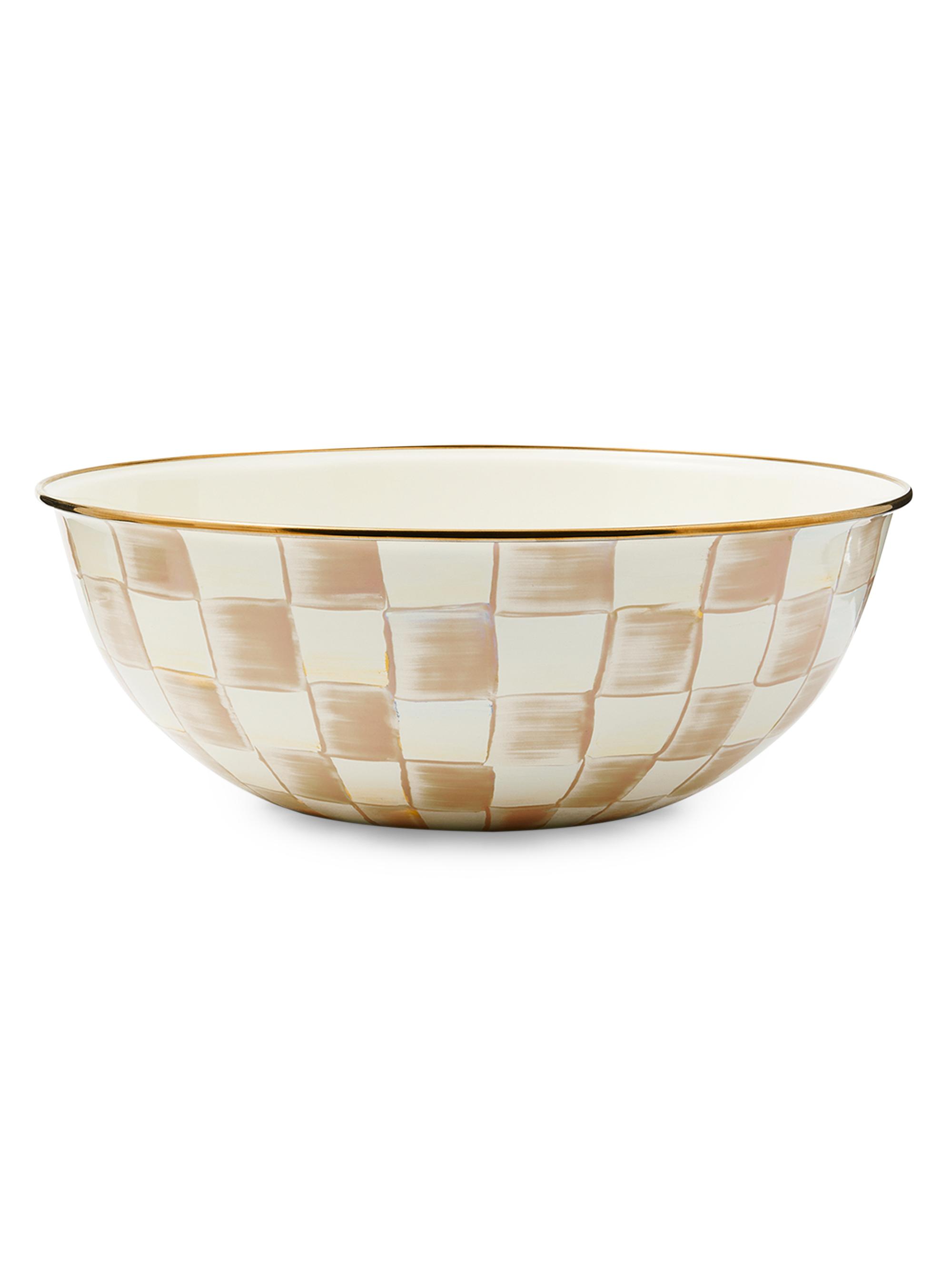 MacKenzie-Childs Extra-Large Mocha Check Everyday Bowl