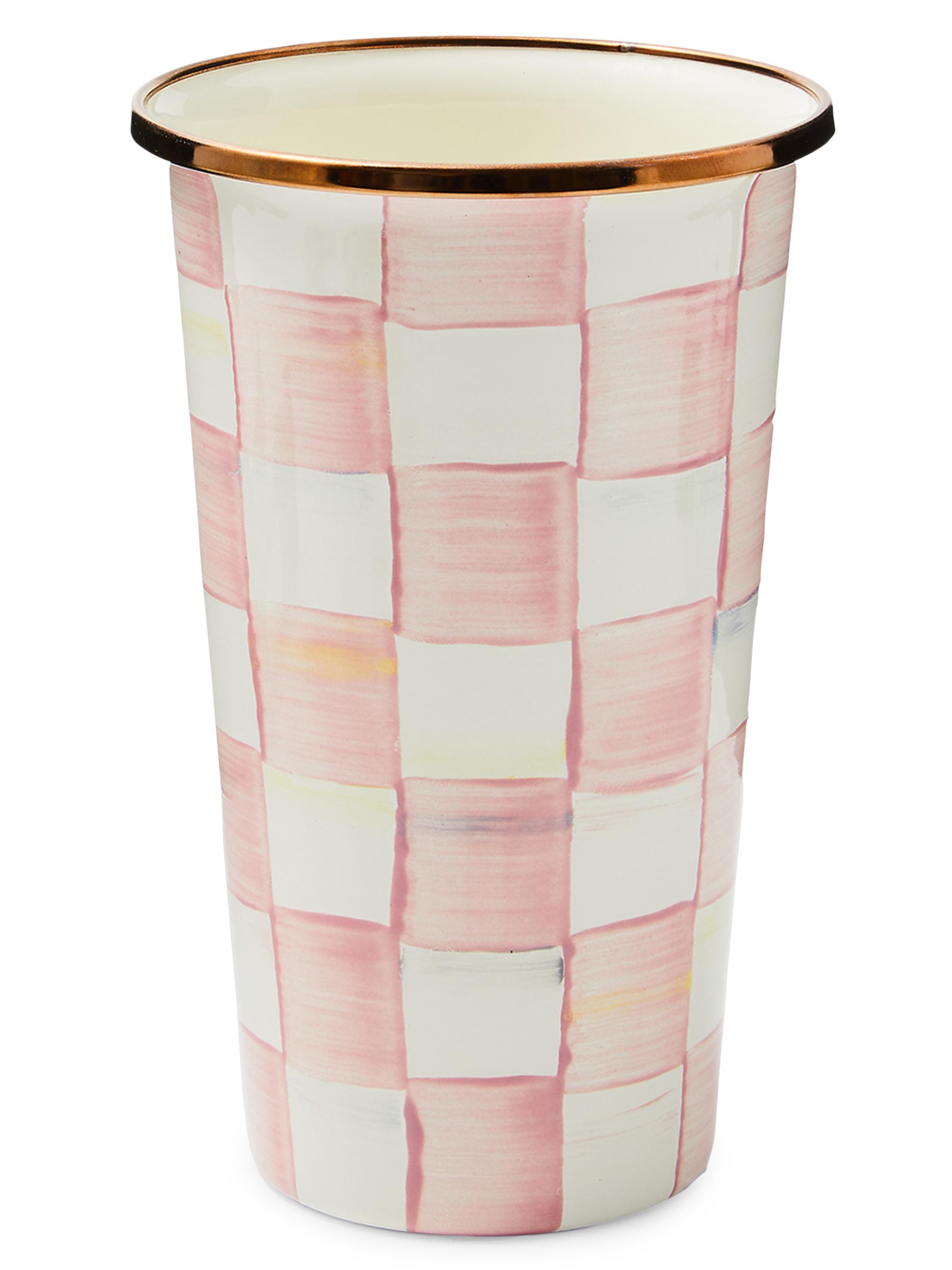 MacKenzie-Childs Rosy Check Enamel Tumbler
