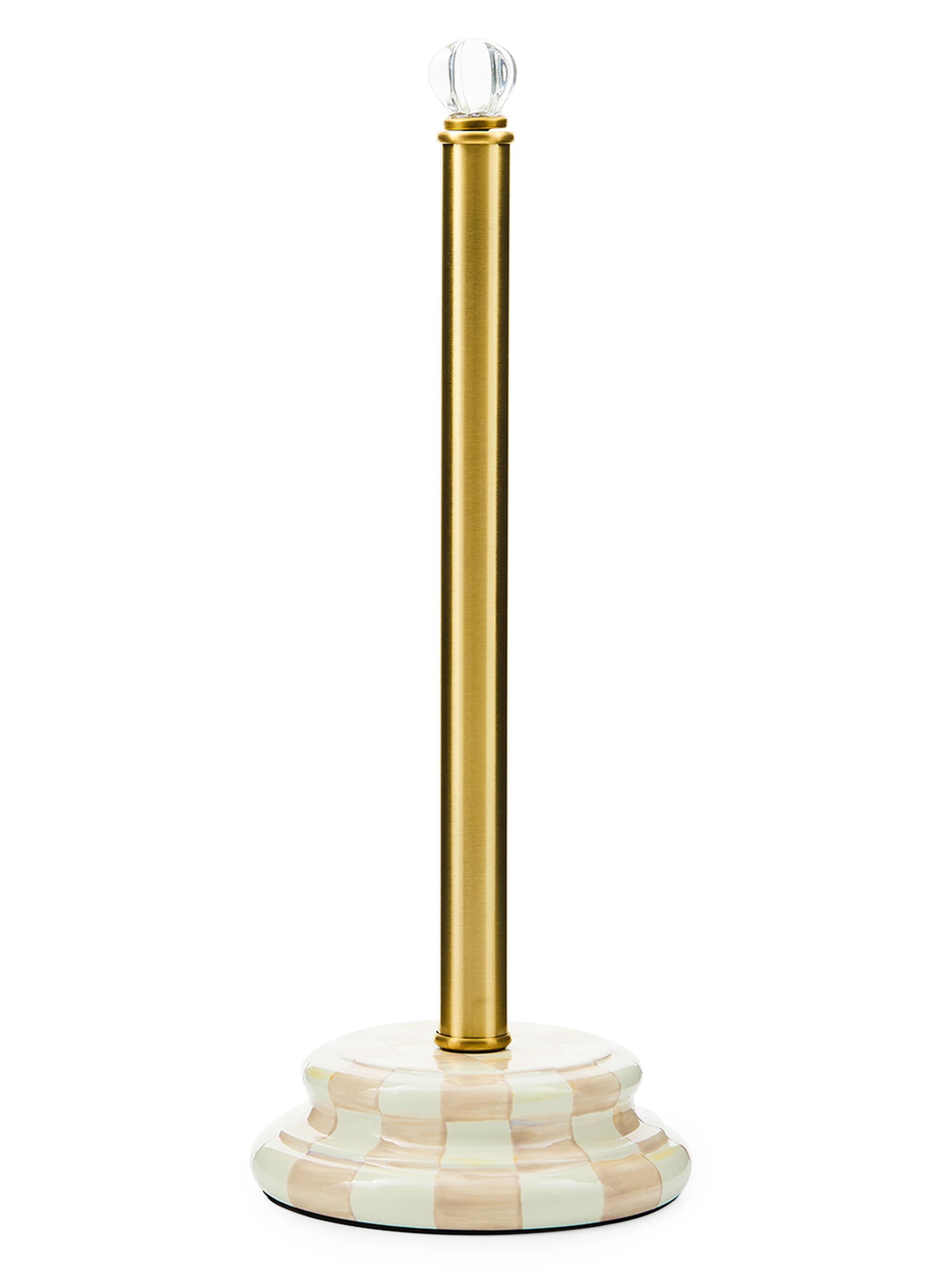 MacKenzie-Childs Mocha Check Toilet Tissue Storage