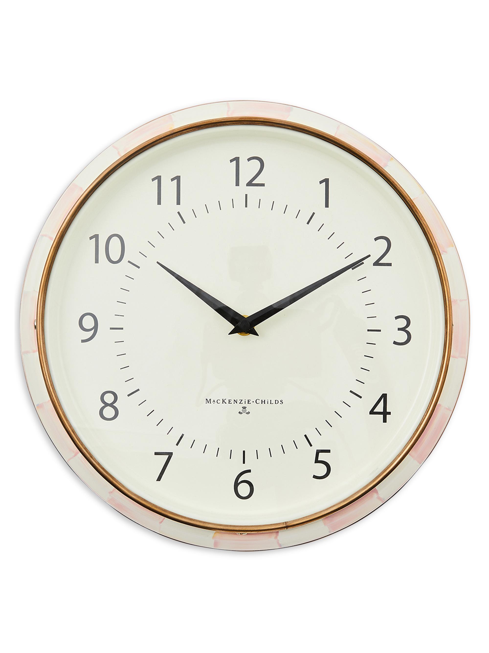 MacKenzie-Childs Rosy Check School Clock