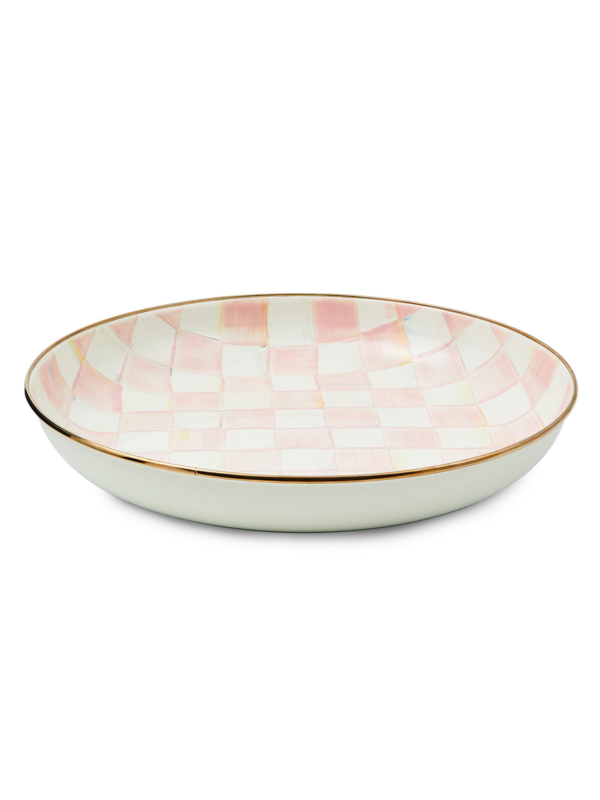 MacKenzie-Childs Rosy Check Enamel Abundant Bowl