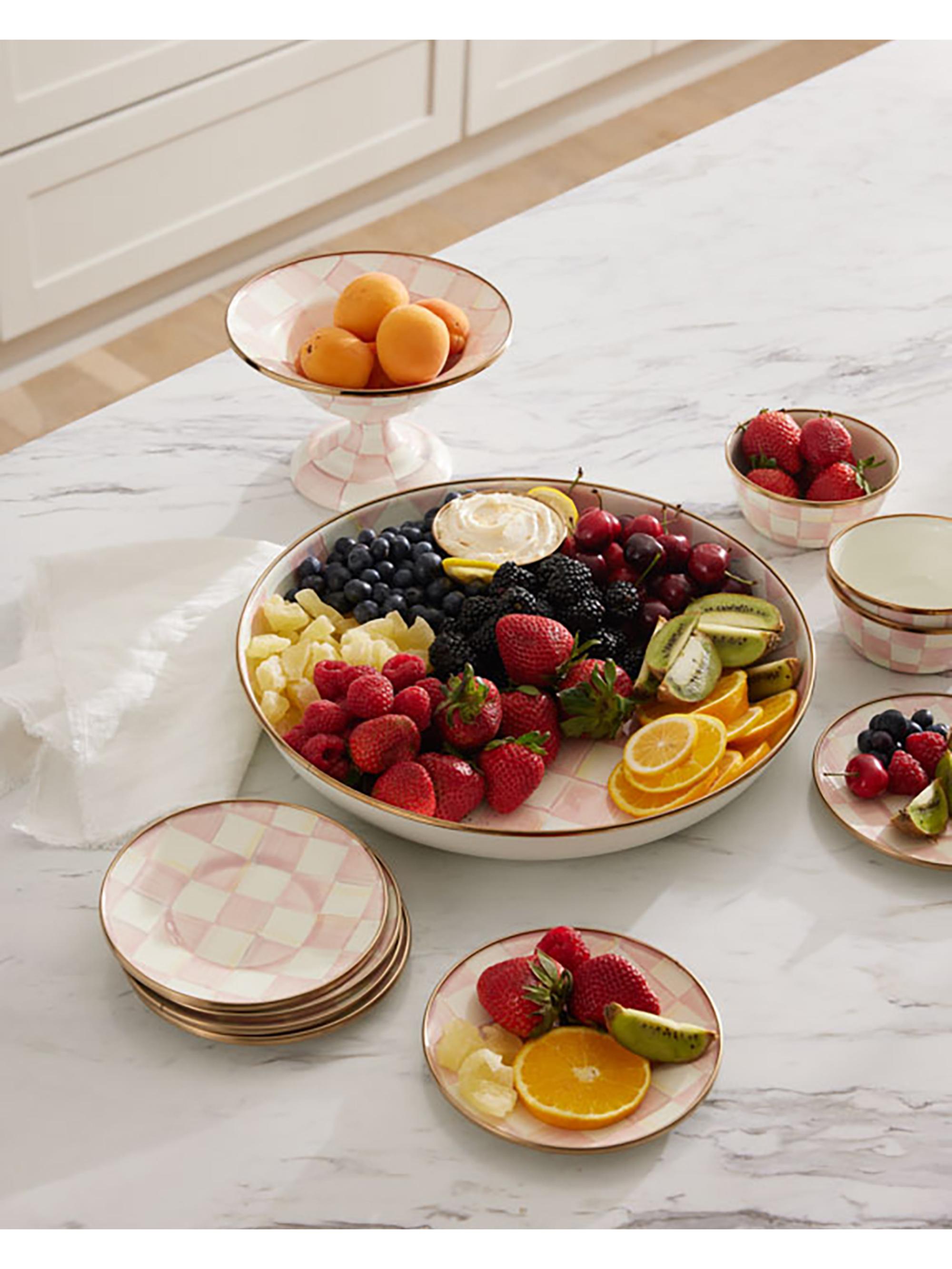 MacKenzie-Childs Rosy Check Enamel Abundant Bowl | Saks Fifth Avenue
