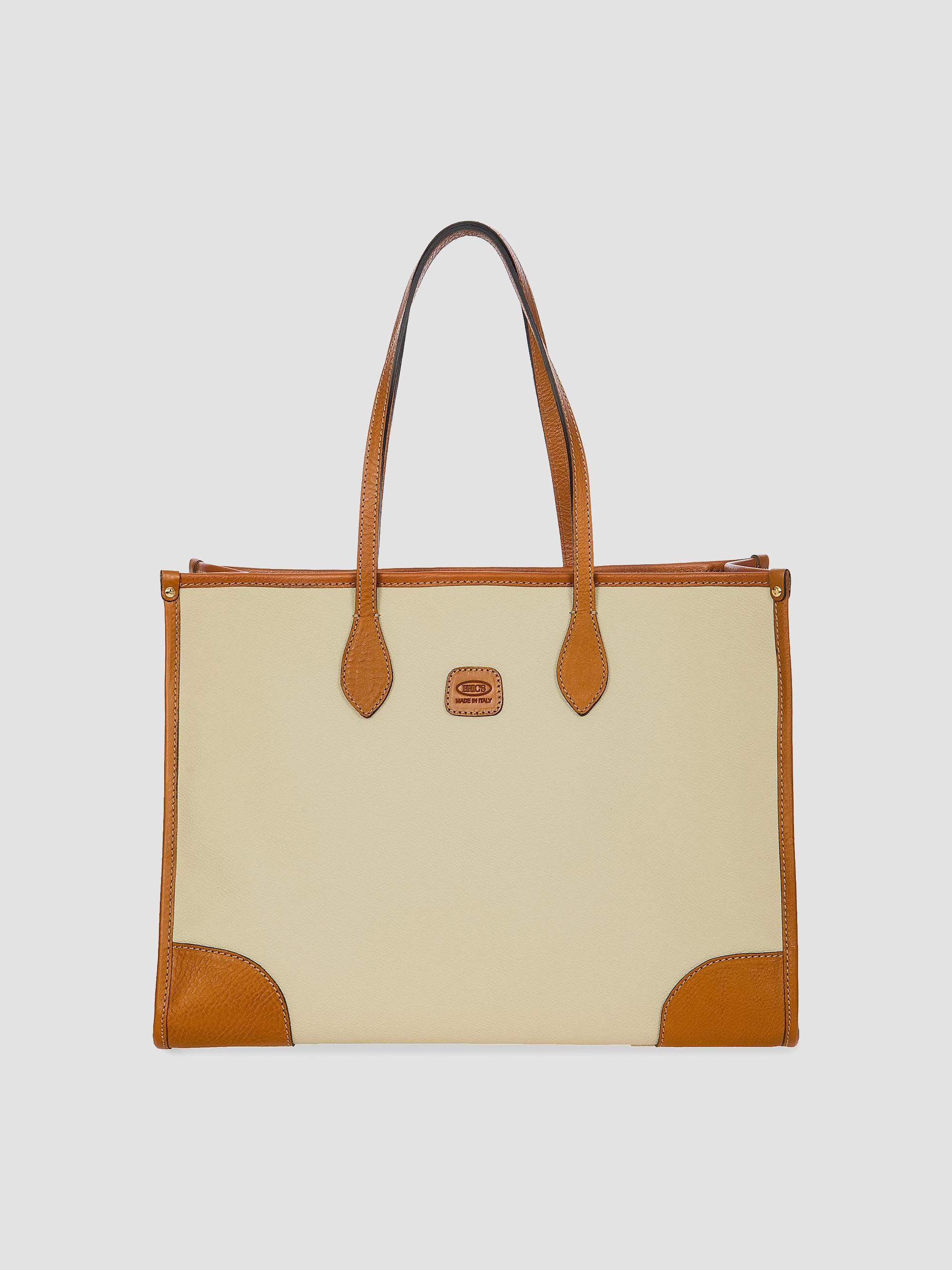 Bric's Men's Firenze Leather-Trim Tote Bag - Cream
