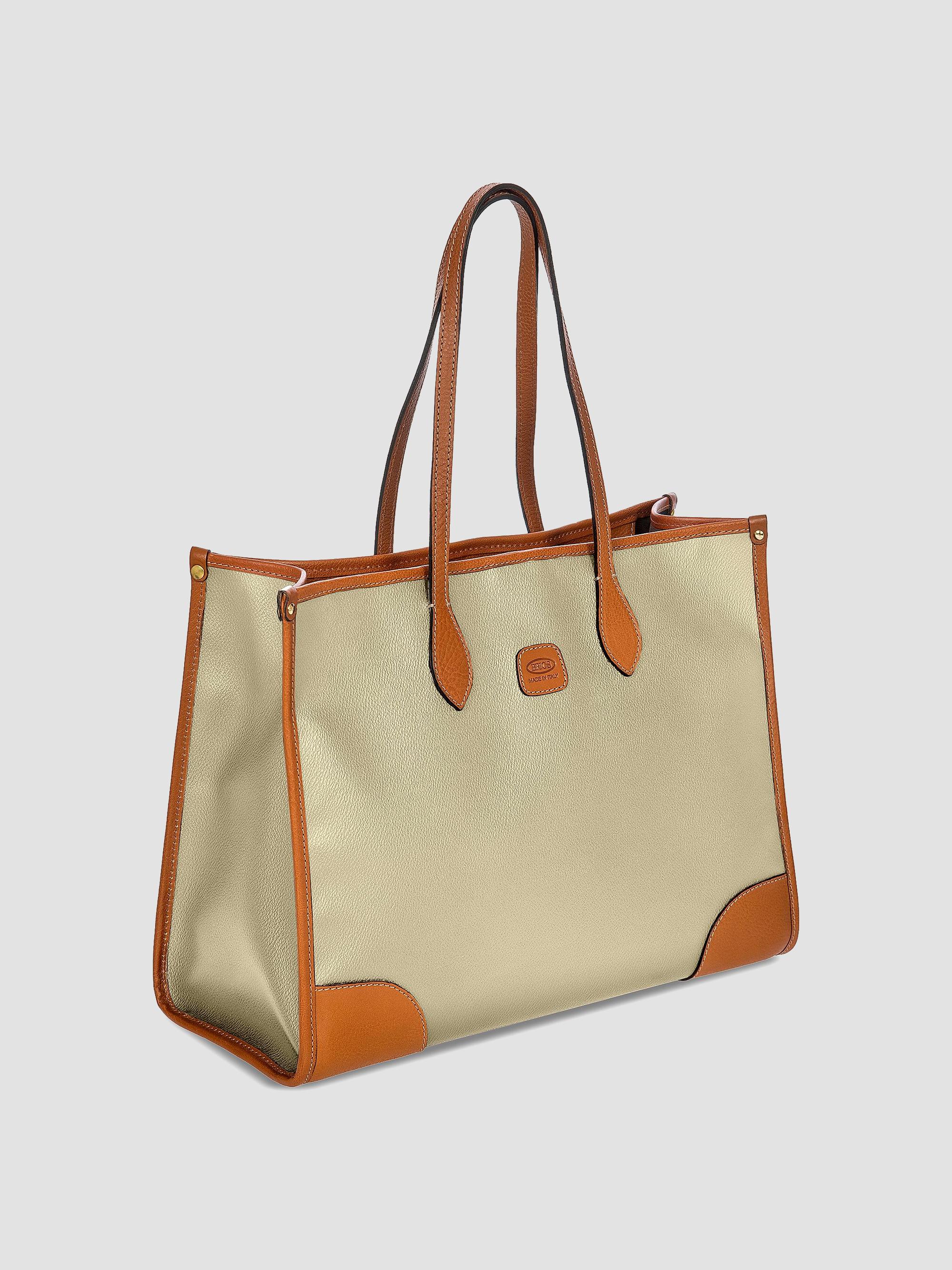 Bric's Men's Firenze Leather-Trim Tote Bag - Cream | Thumbnail 2