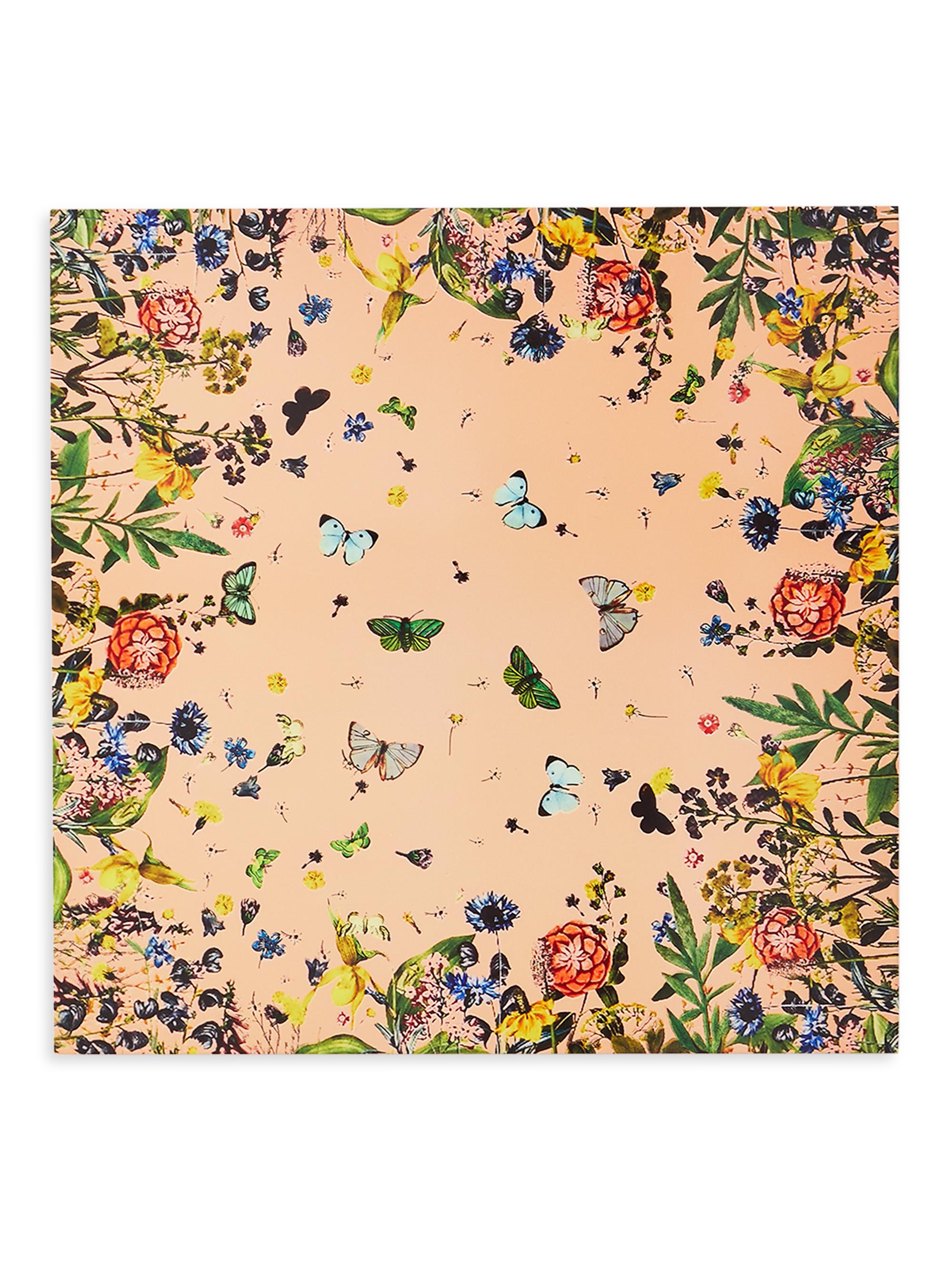 Nomi K Floral Butterfly Lacquer Placemat - Pink