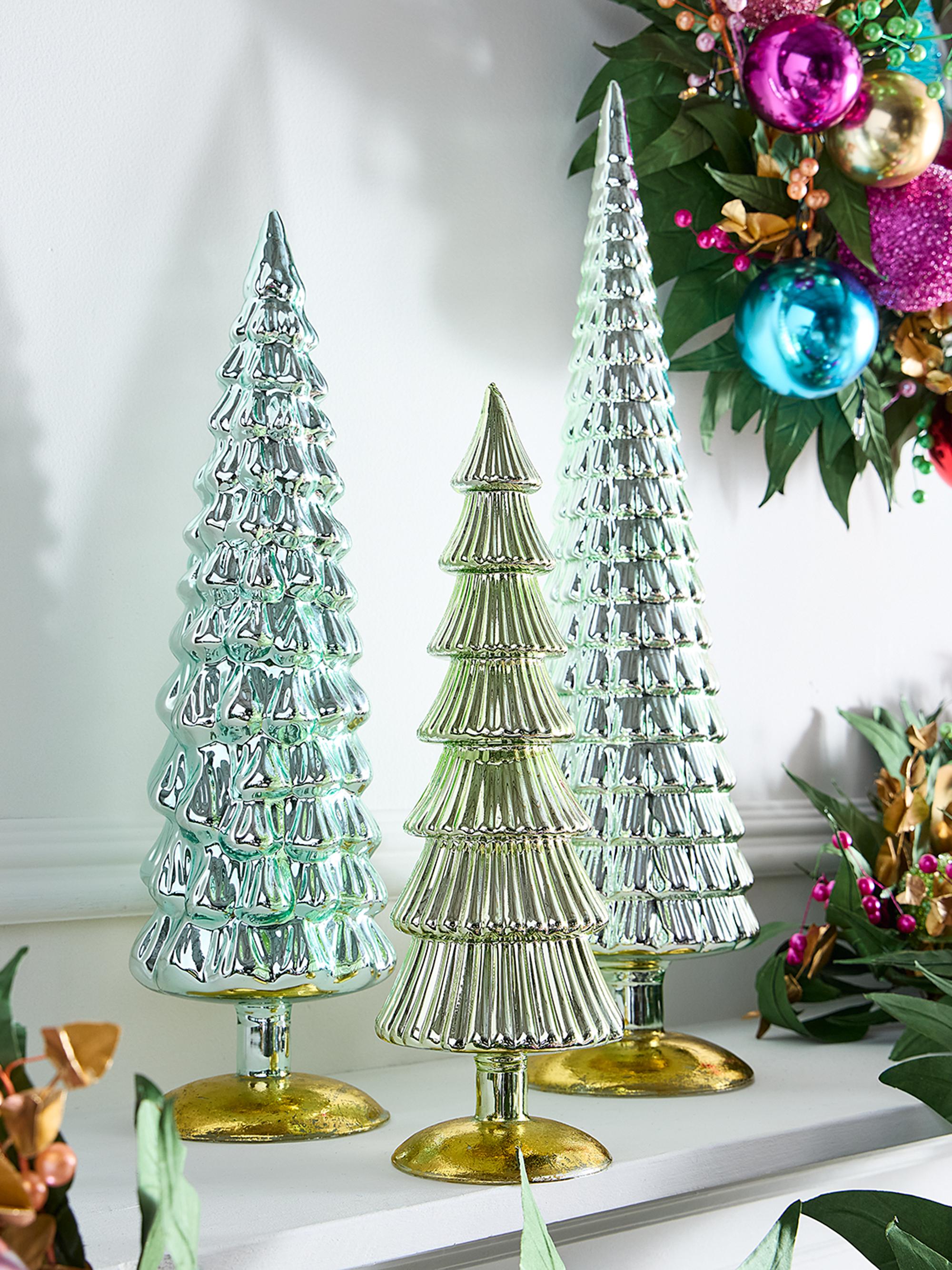 Cody Foster & Co Large Hue Glass Trees 3-Piece Set