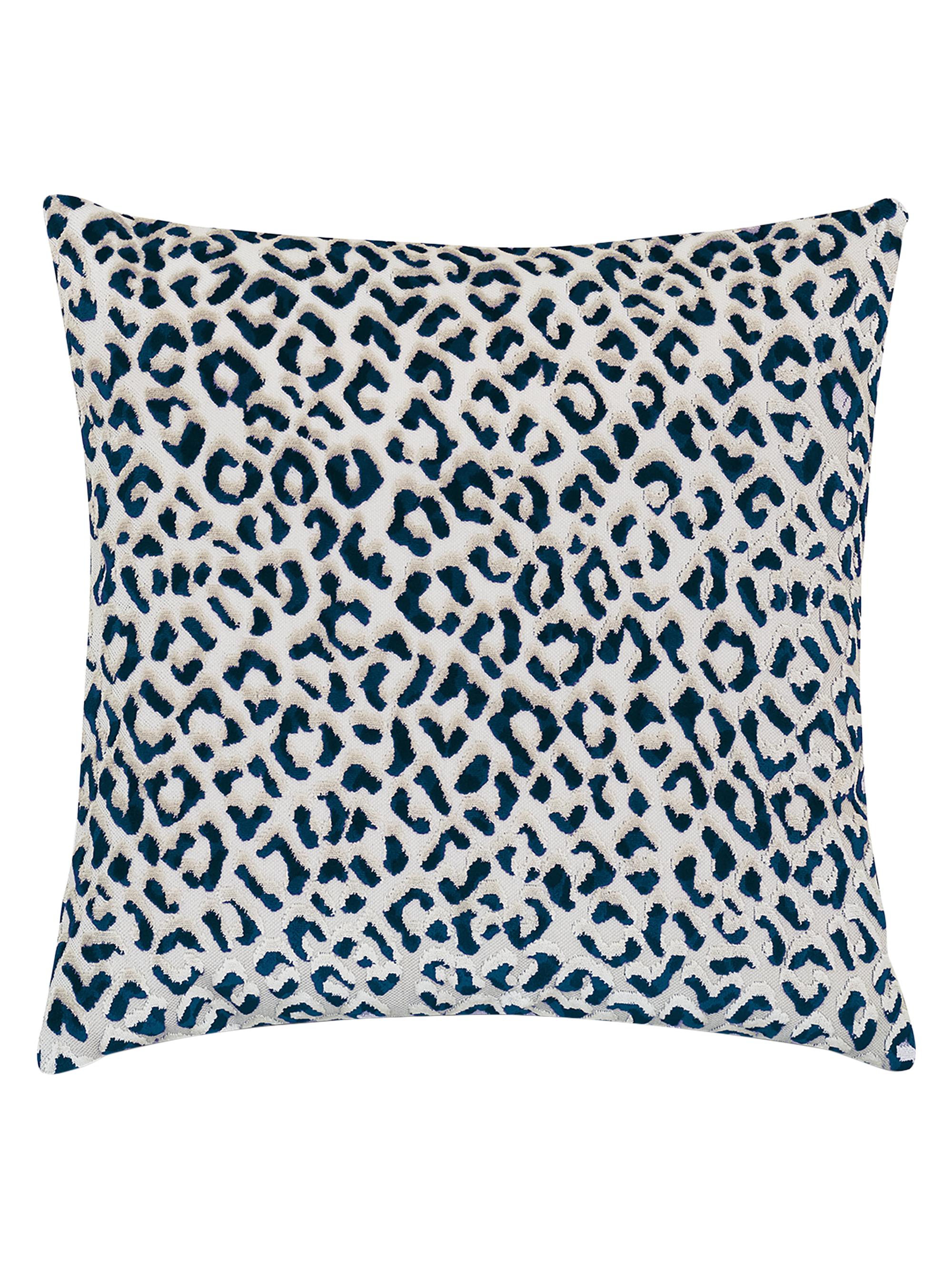 Eastern Accents Moray Leopard-Print Handcrafted Pillow - Navy