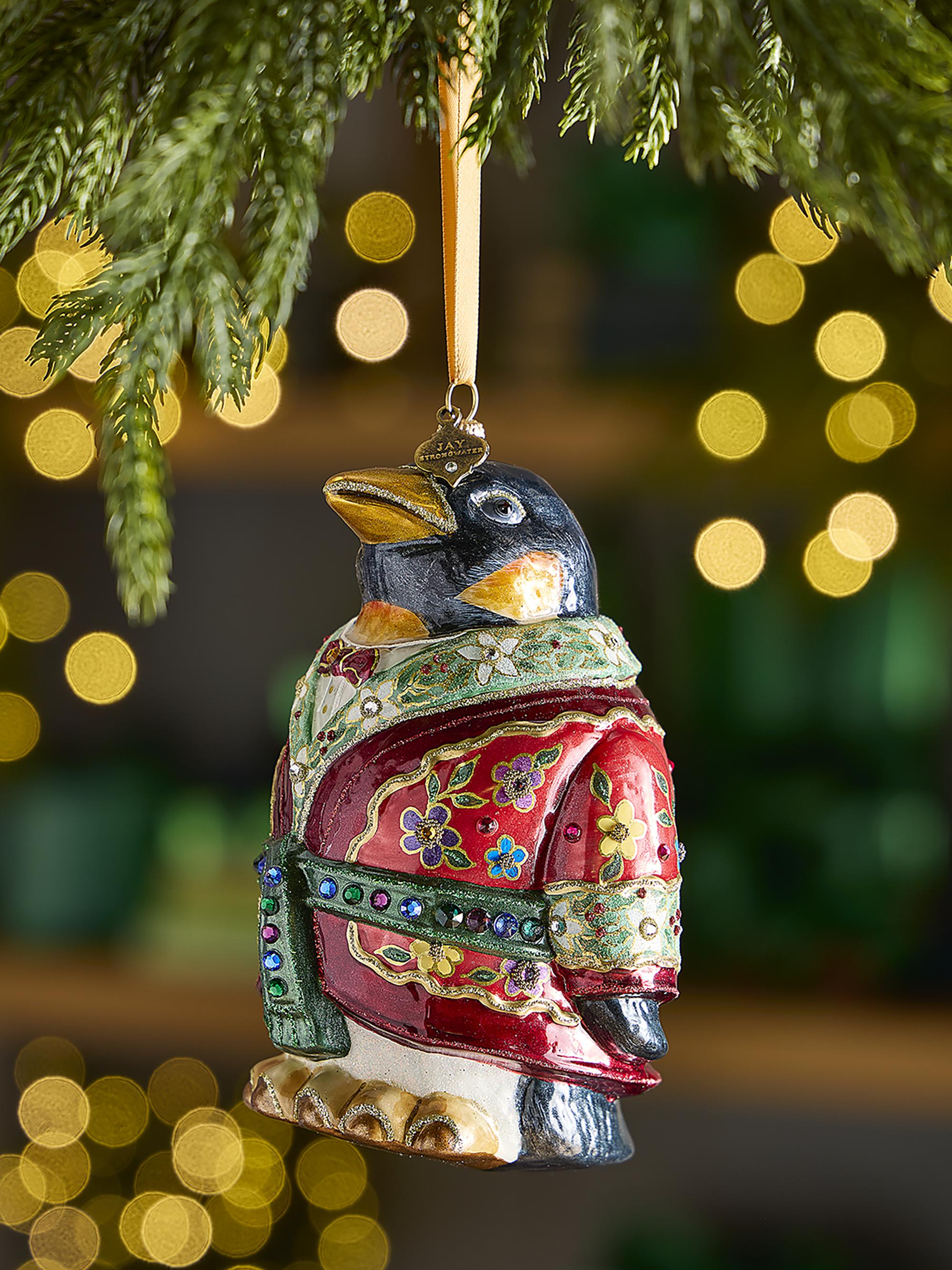 Jay Strongwater Christmas Penguin Christmas Ornament