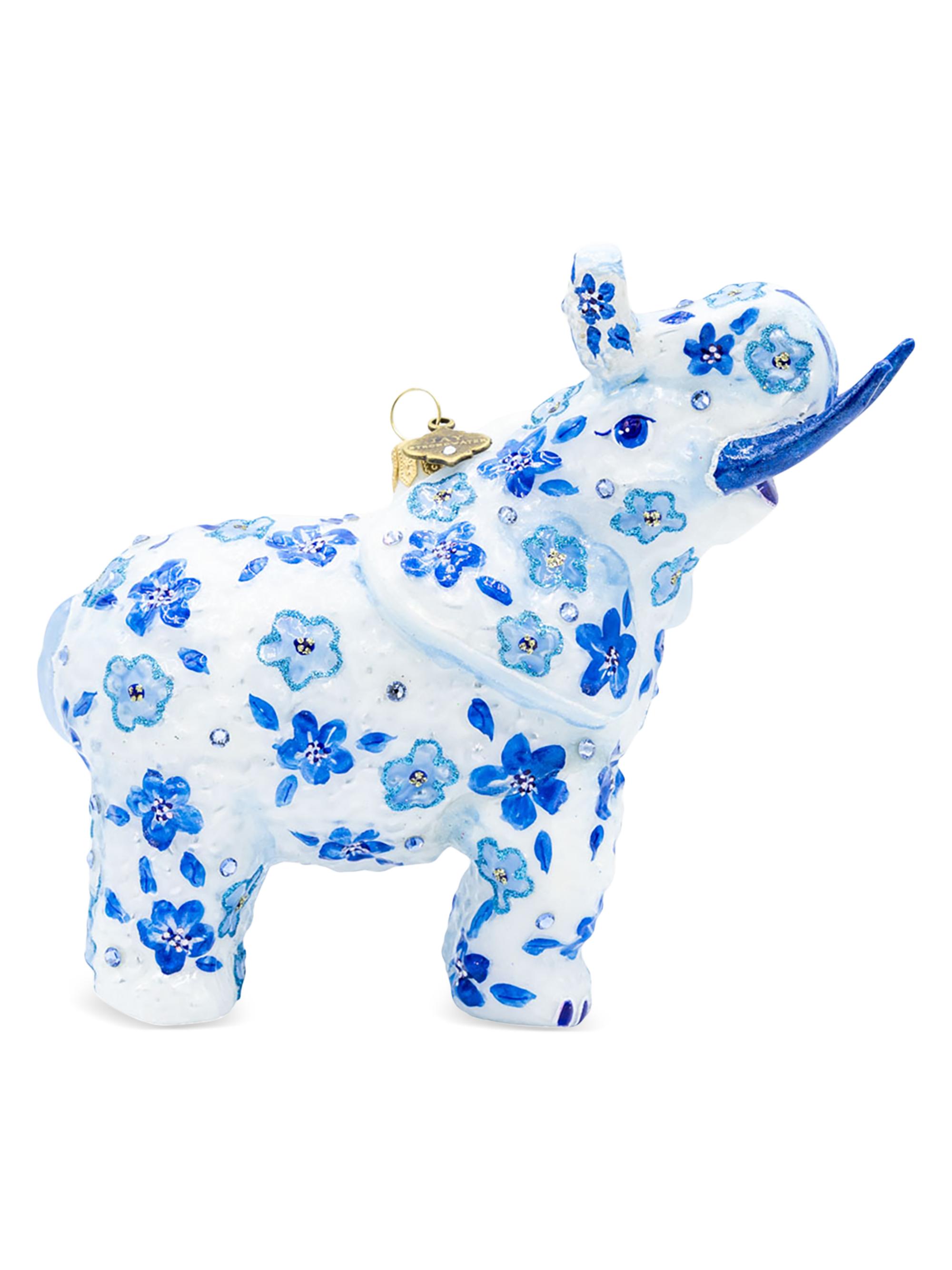 Jay Strongwater Bouquet Elephant Christmas Ornament