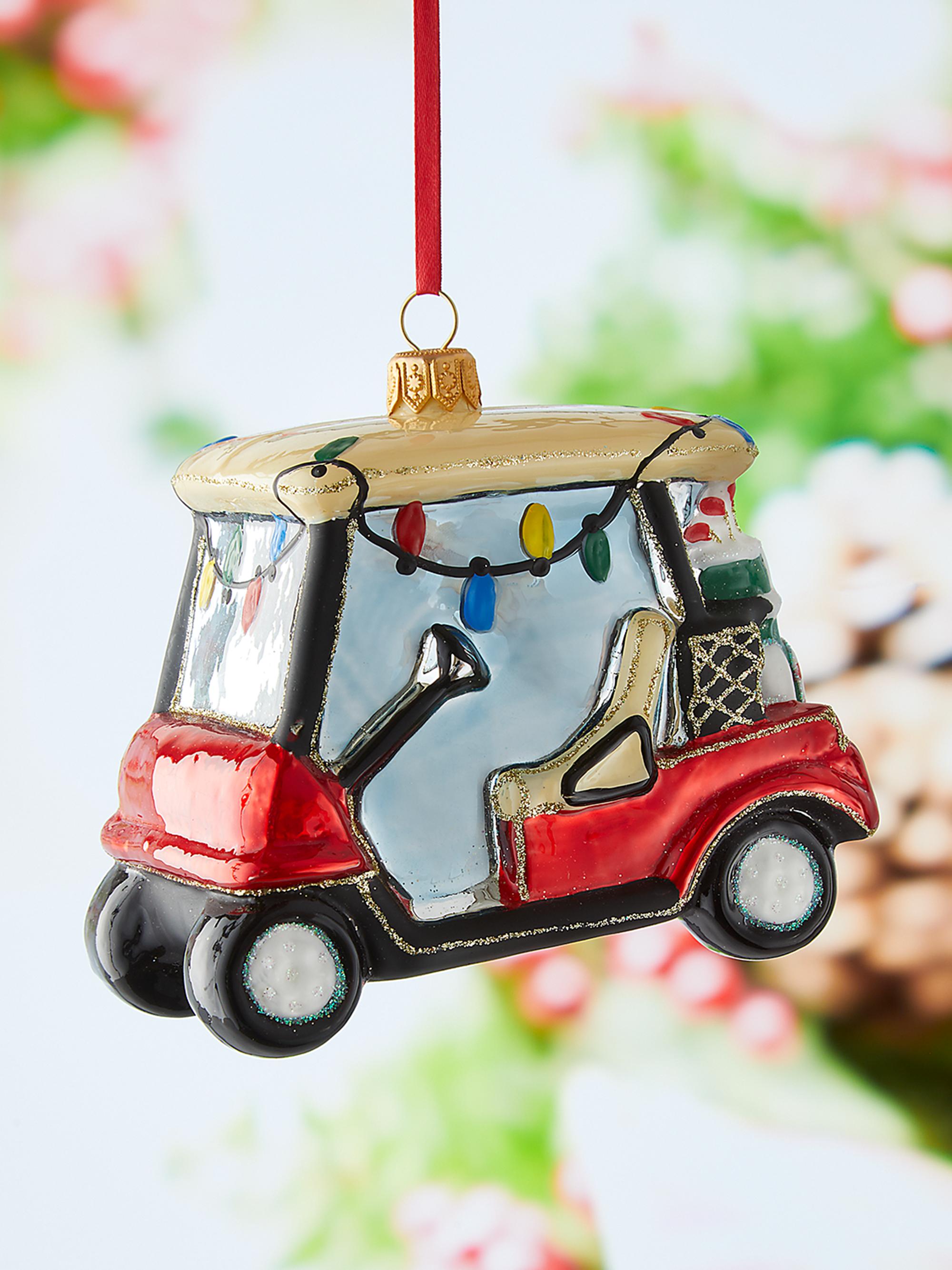 Joy To The World Holiday Golf Cart Christmas Ornament