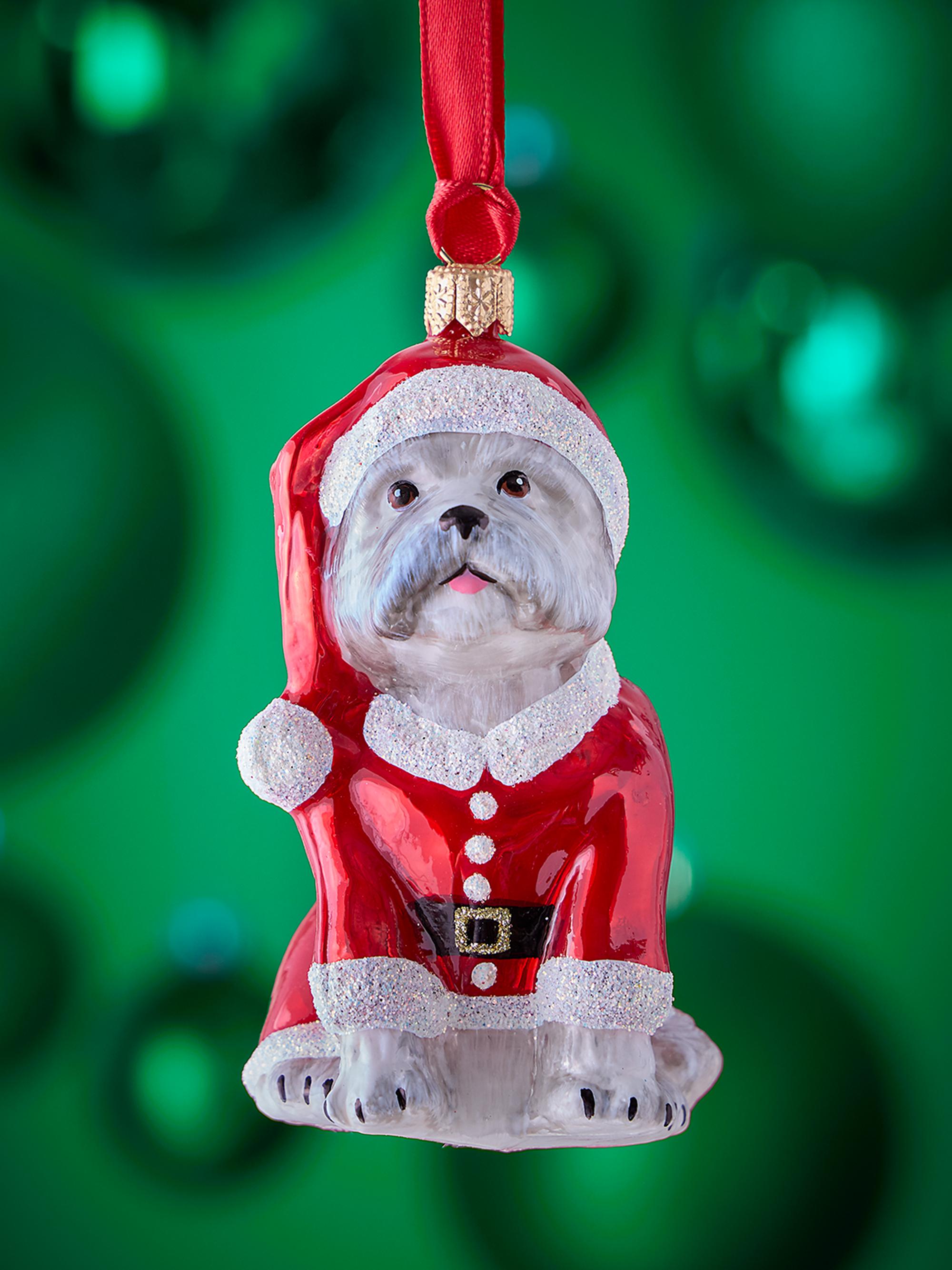 Joy To The World Westie Santa Outfit Christmas Ornament