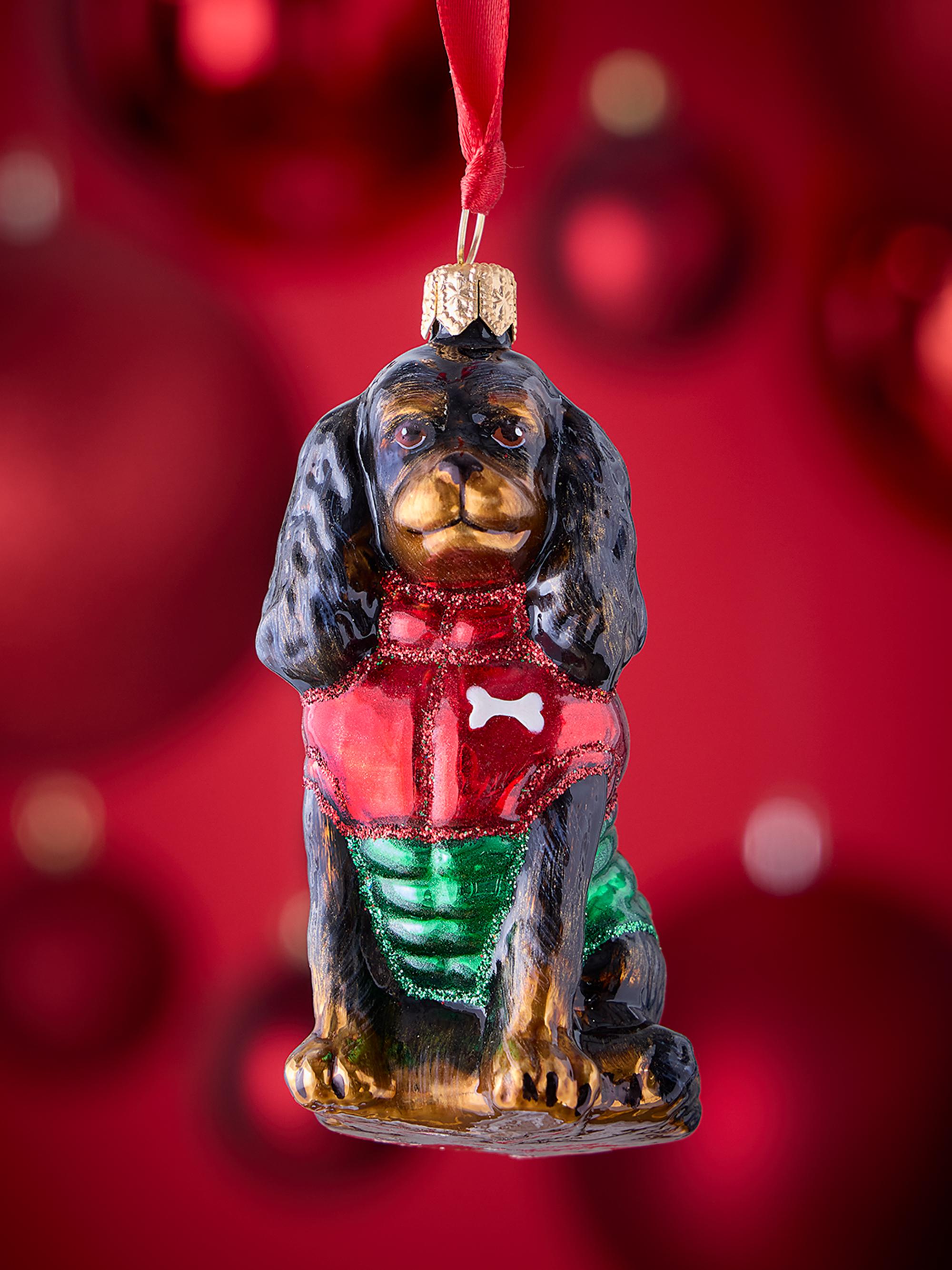 Joy To The World Cavalier King in Puffer Coat Christmas Ornament