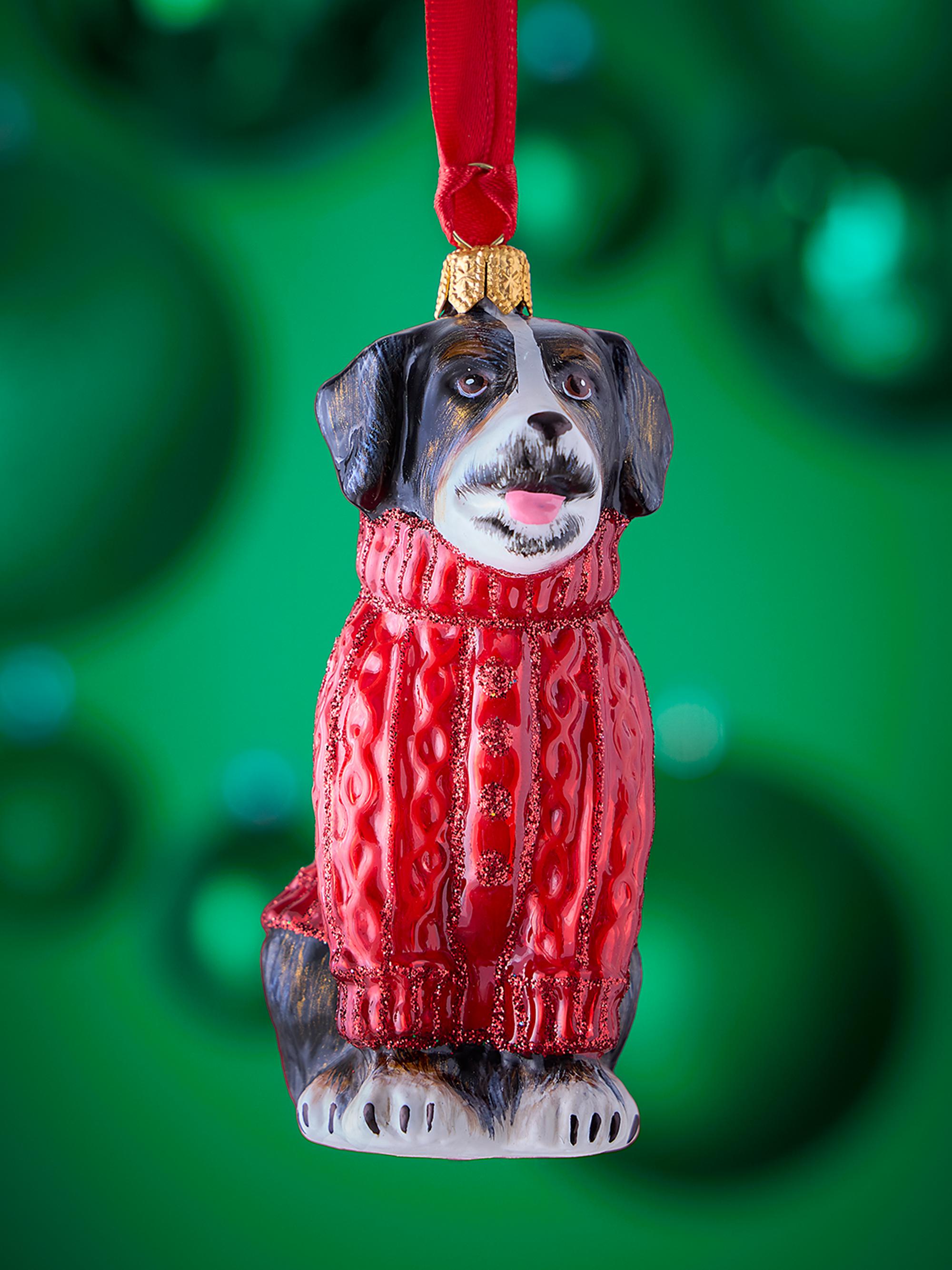 Joy To The World Bernese Mountain Dog in Aran Sweater Christmas Ornament