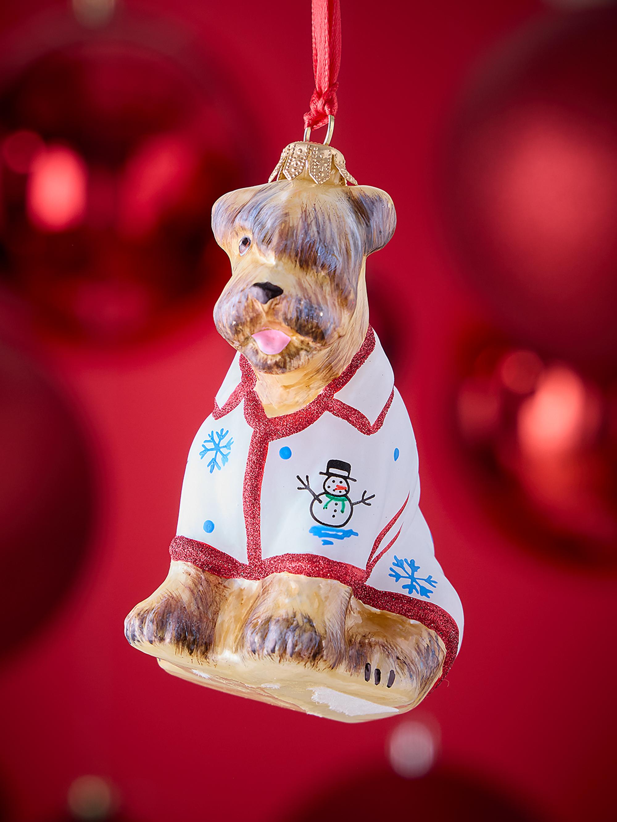 Joy To The World Soft Coated Wheaten Terrier in Pajamas Christmas Ornament