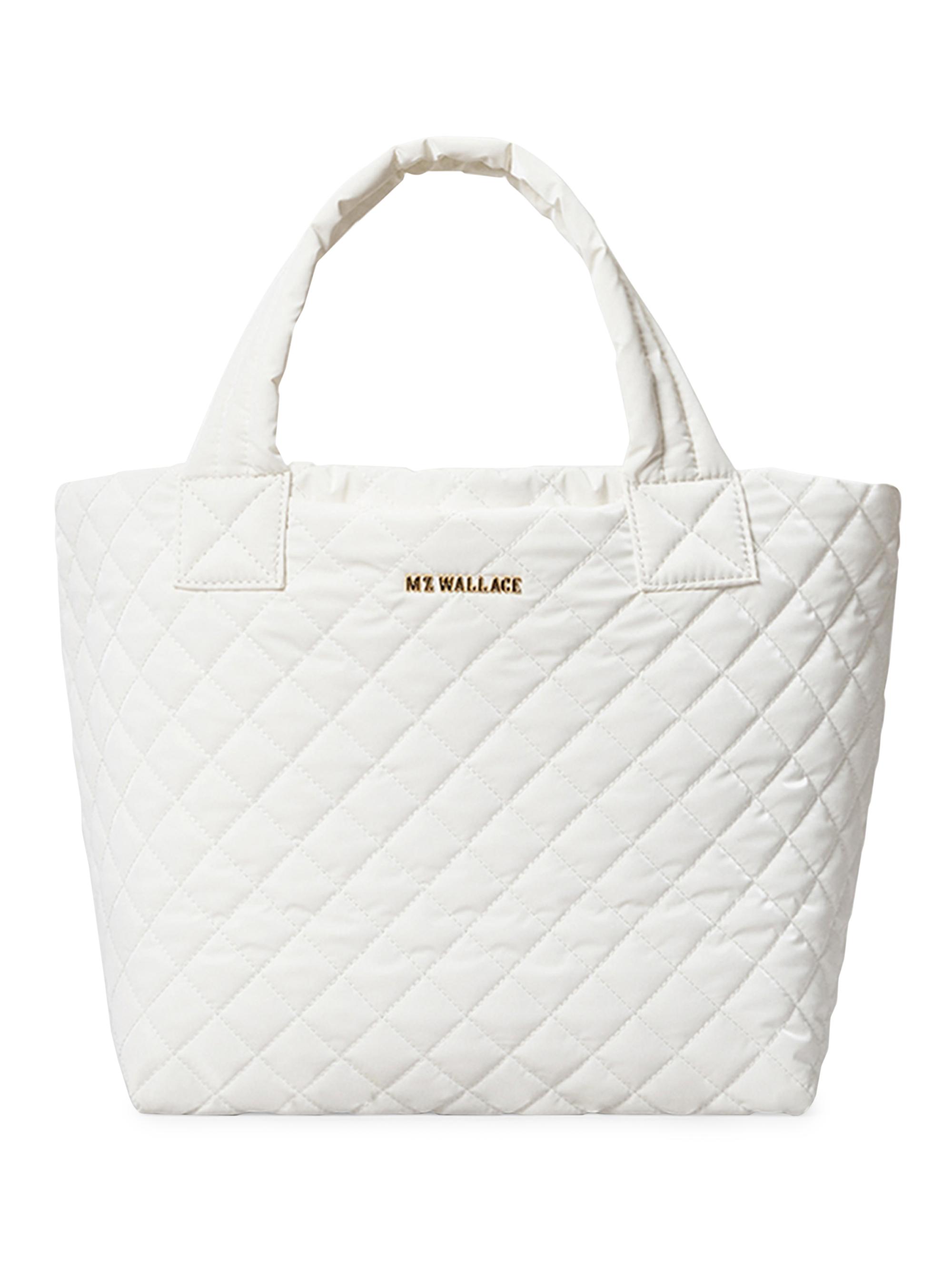 MZ Wallace Women's  Metro Deluxe Quilted Tote Bag - White