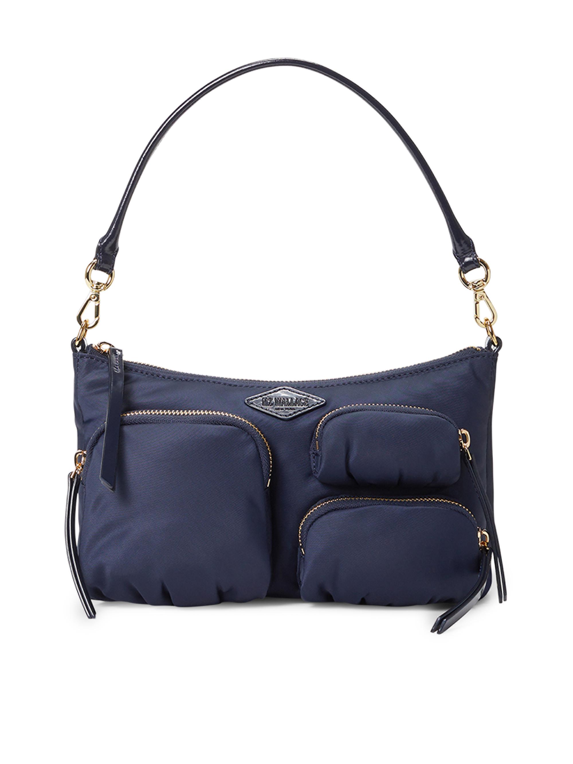 MZ Wallace Women's Petite Chelsea Logo Shoulder Bag - Navy