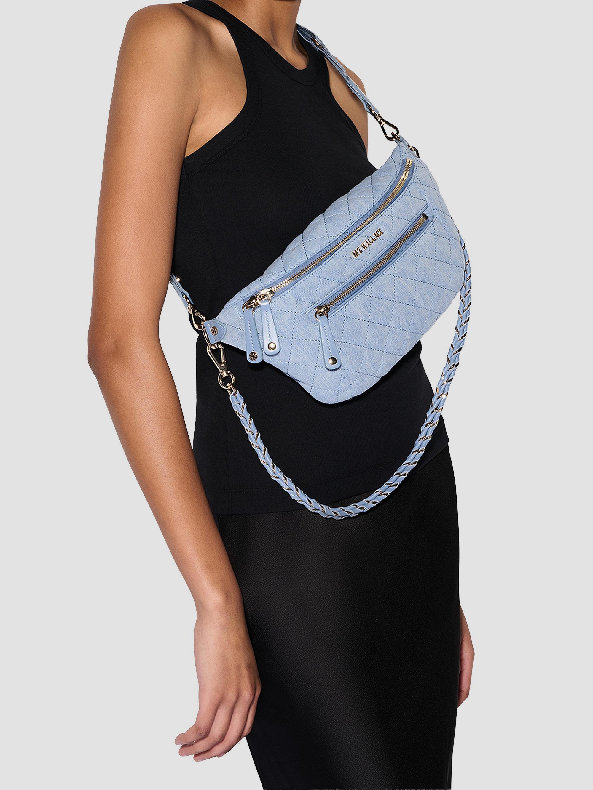 MZ Wallace Small Crosby Quilted Denim Crossbody Sling Bag | Saks
