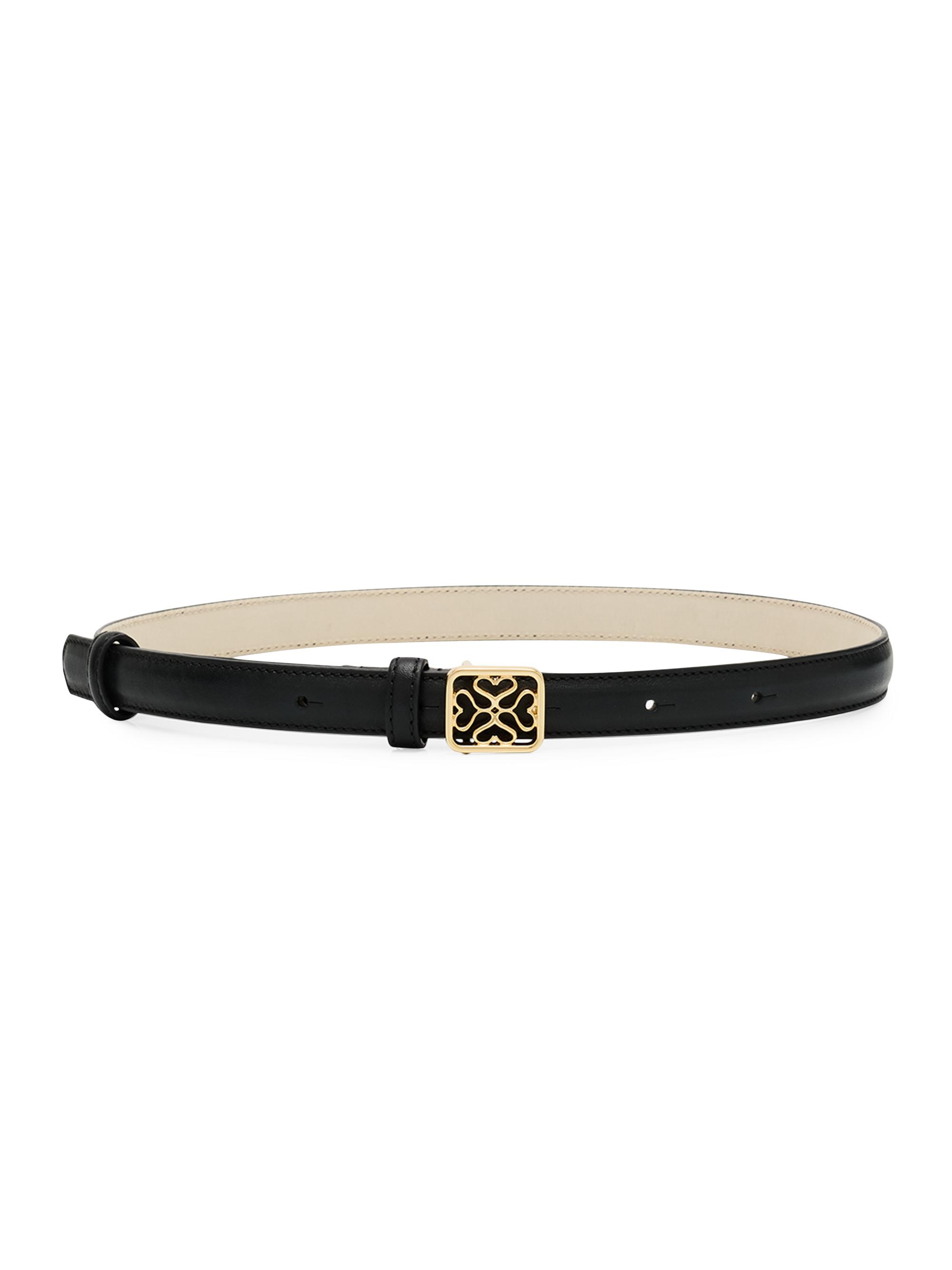 Strathberry Women's Monogram-Buckled Leather Belt - Black