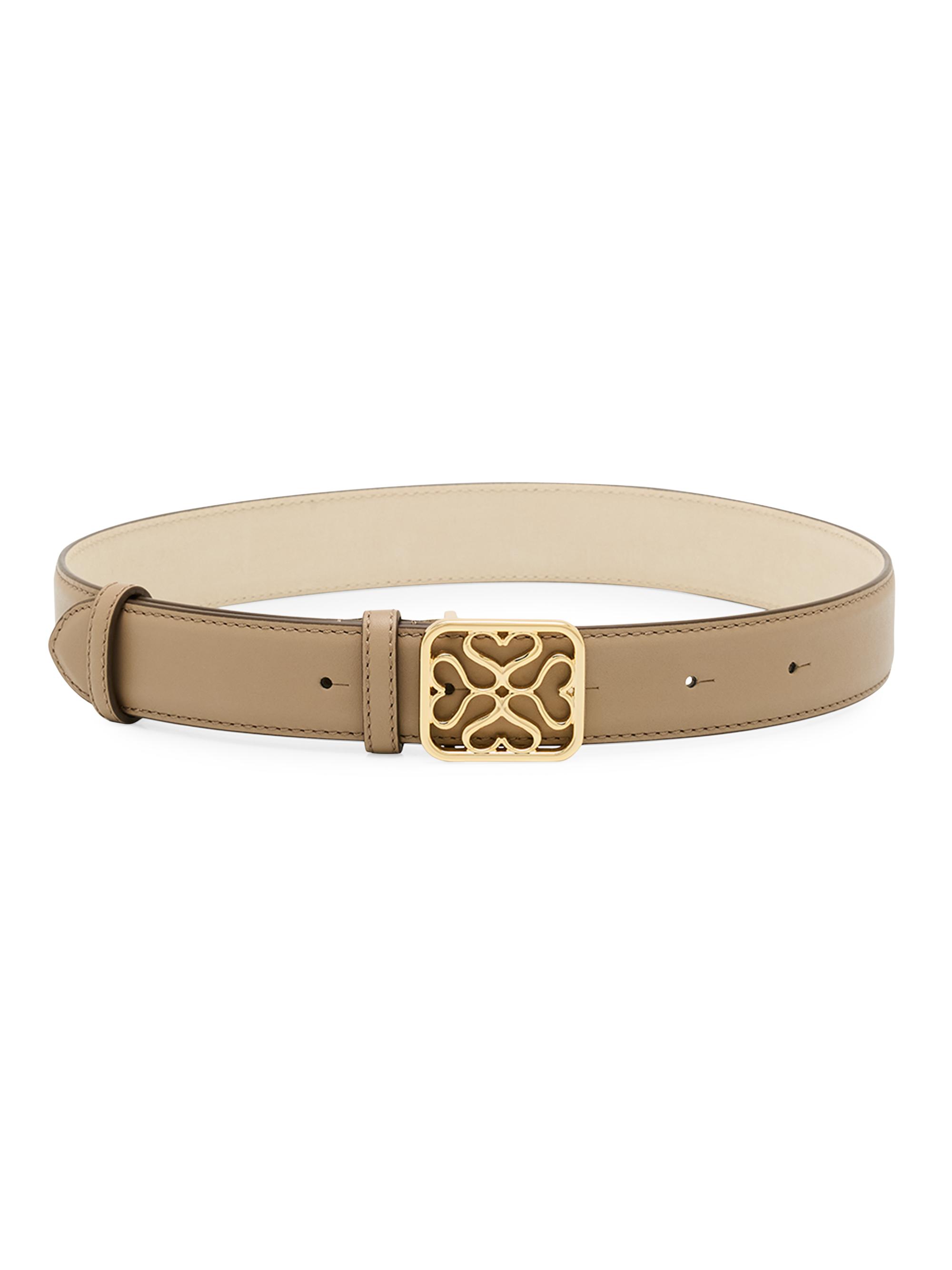 Strathberry Women's Monogram-Buckled Leather Belt - Beige