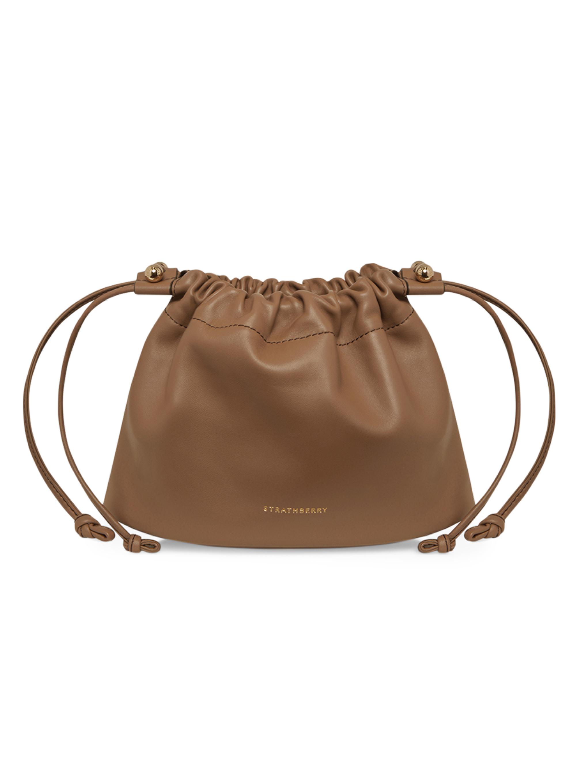 Strathberry Women's Charlotte Drawstring Leather Clutch - Brown