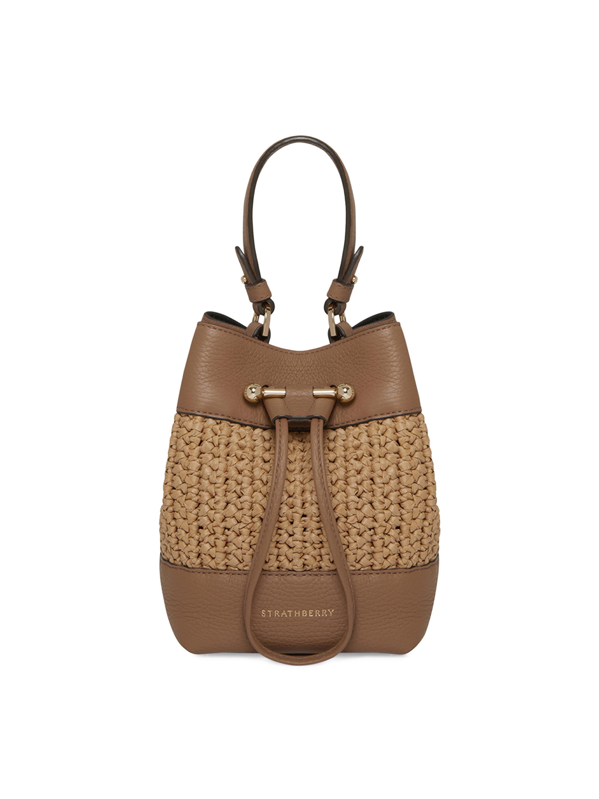 Strathberry Women's Osette Raffia-Leather Crossbody Bag - Brown