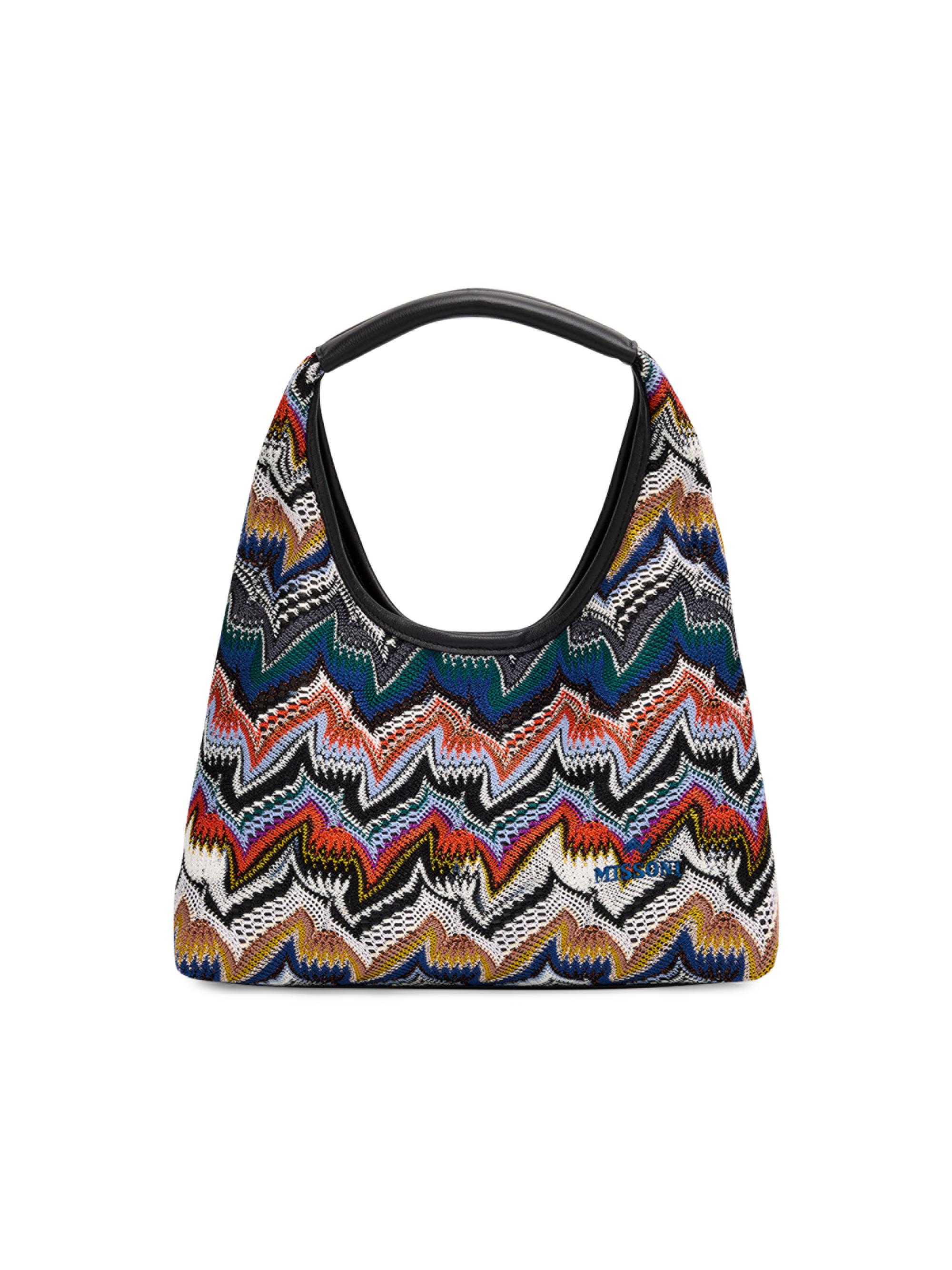 Missoni Women's Raschel Zigzag Knit Hobo Bag - Multi Blue