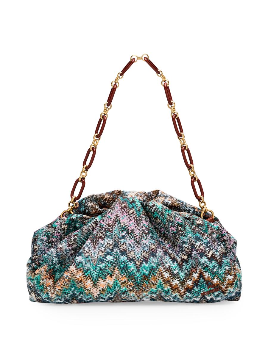 Missoni‎ Zigzag Chevron Drawstring Backpack Bag Carryall Purse display picture 3