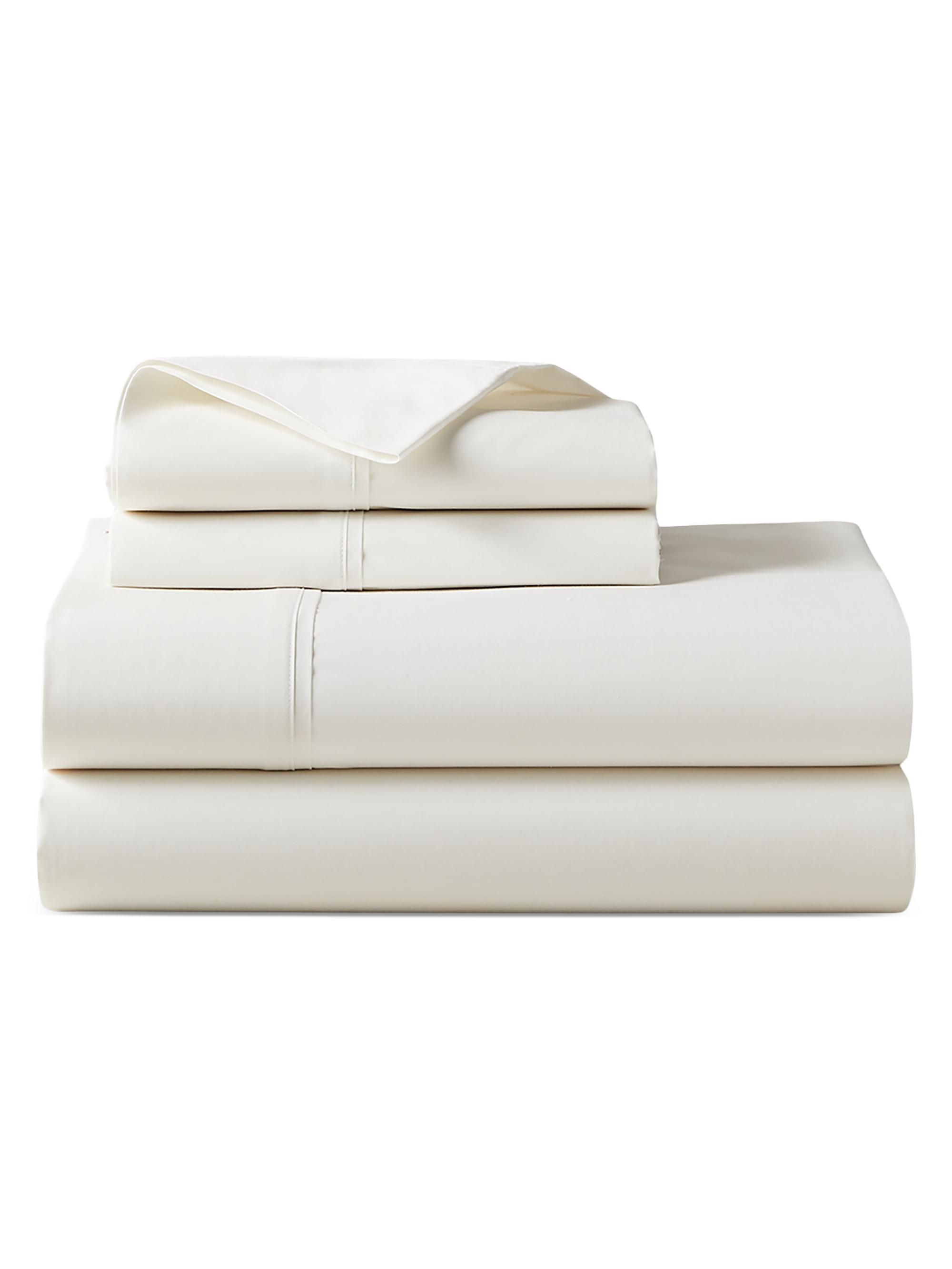 Ralph Lauren Home Organic 464 Percale Fitted Sheet - Off White King