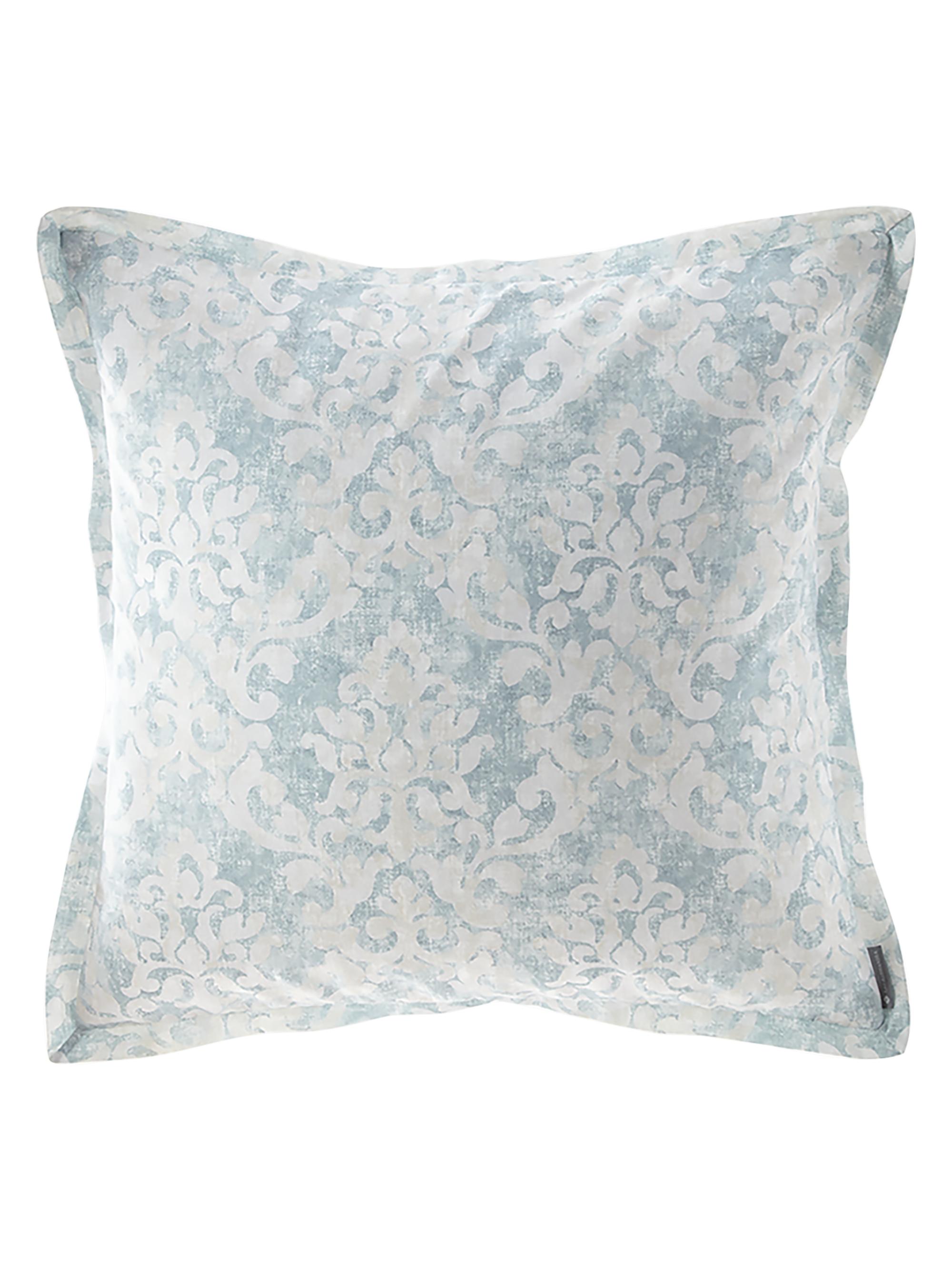 Lili Alessandra Milan Euro Pillow Spa Faded Damask Venetian Linen - Blue Multi European