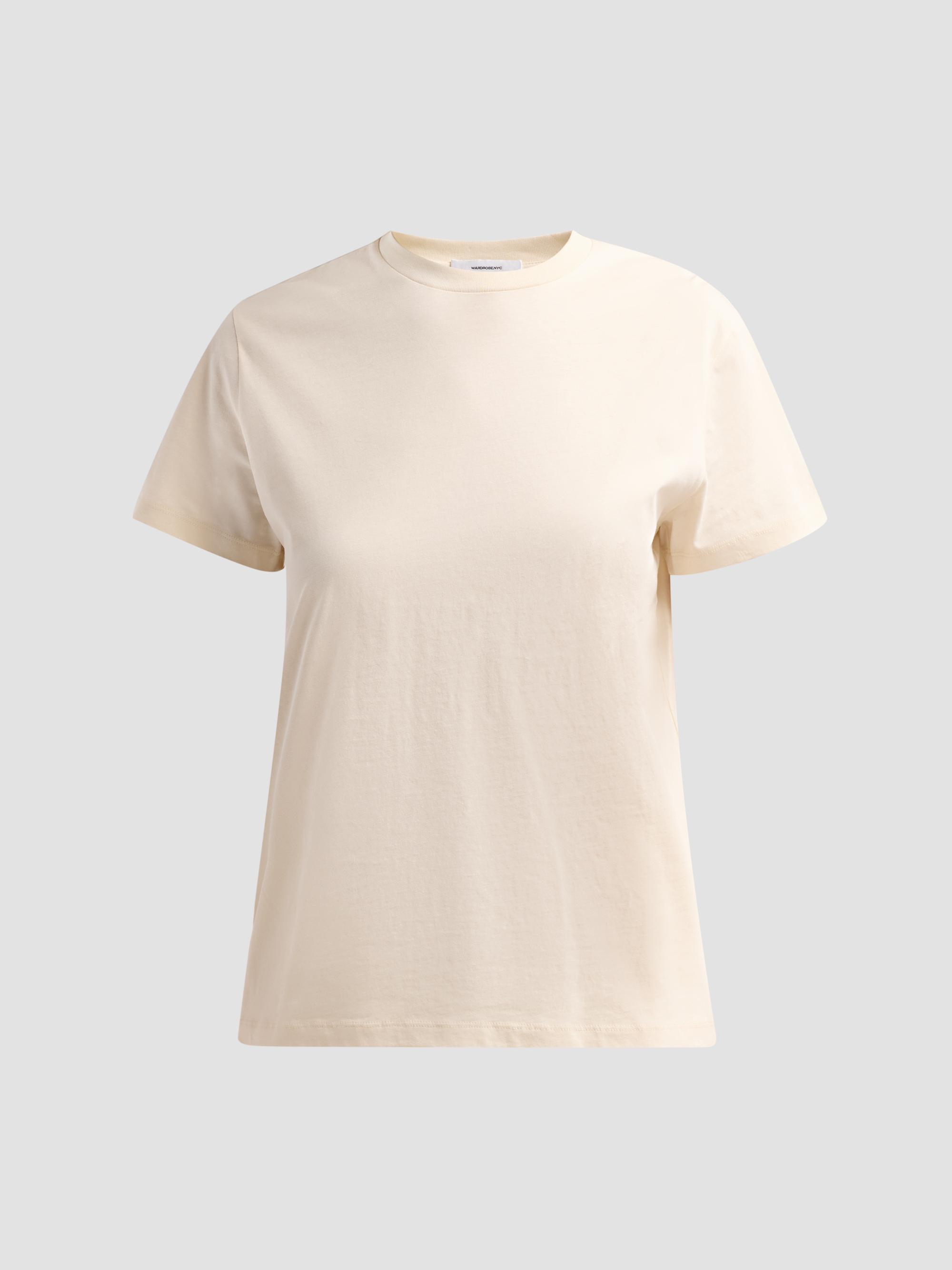WARDROBE. NYC Women's Cotton Crewneck Classic T-Shirt - Pearl - Size XL