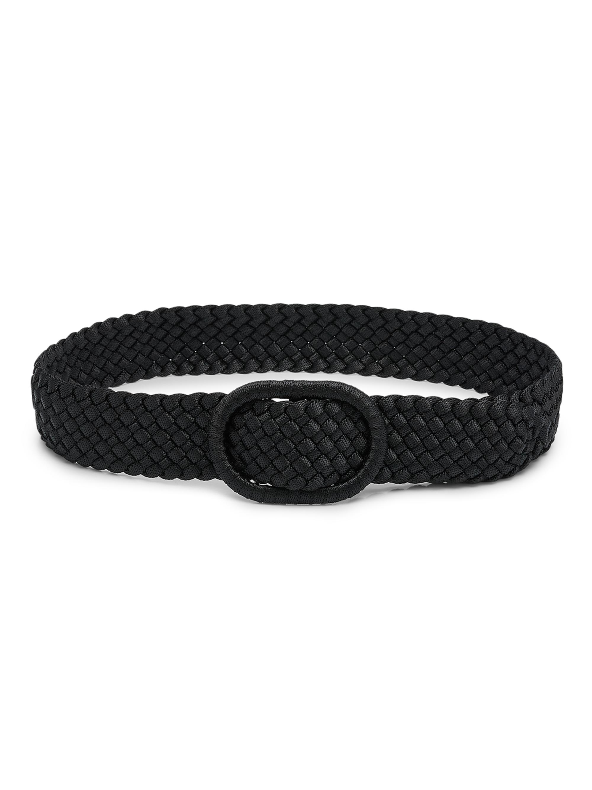 Toteme Women's Wide Braided Leather & Nylon Belt - Black